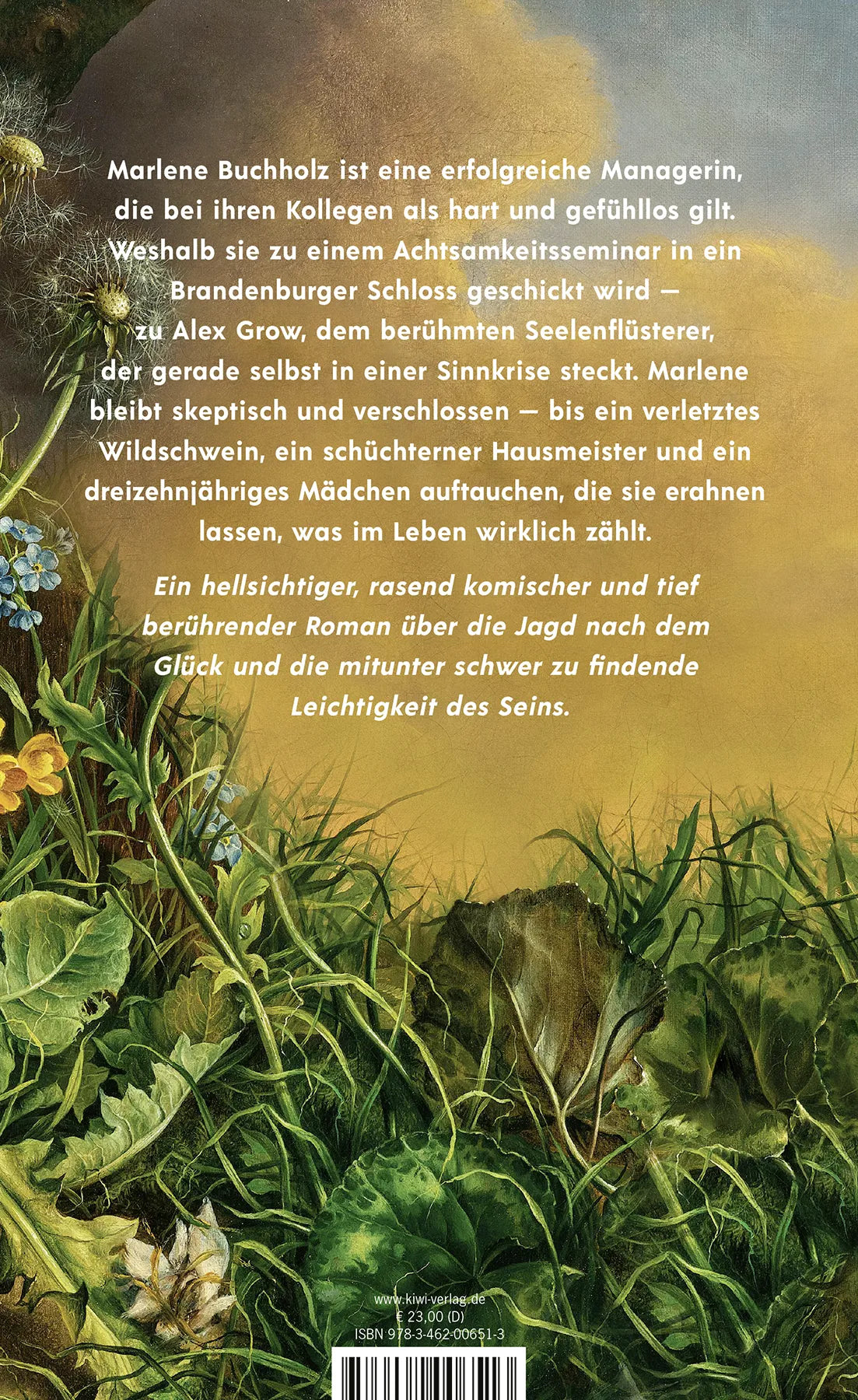 Buchrückseite von 'Einatmen. Ausatmen.' mit Klappentext - Gebundene Ausgabe