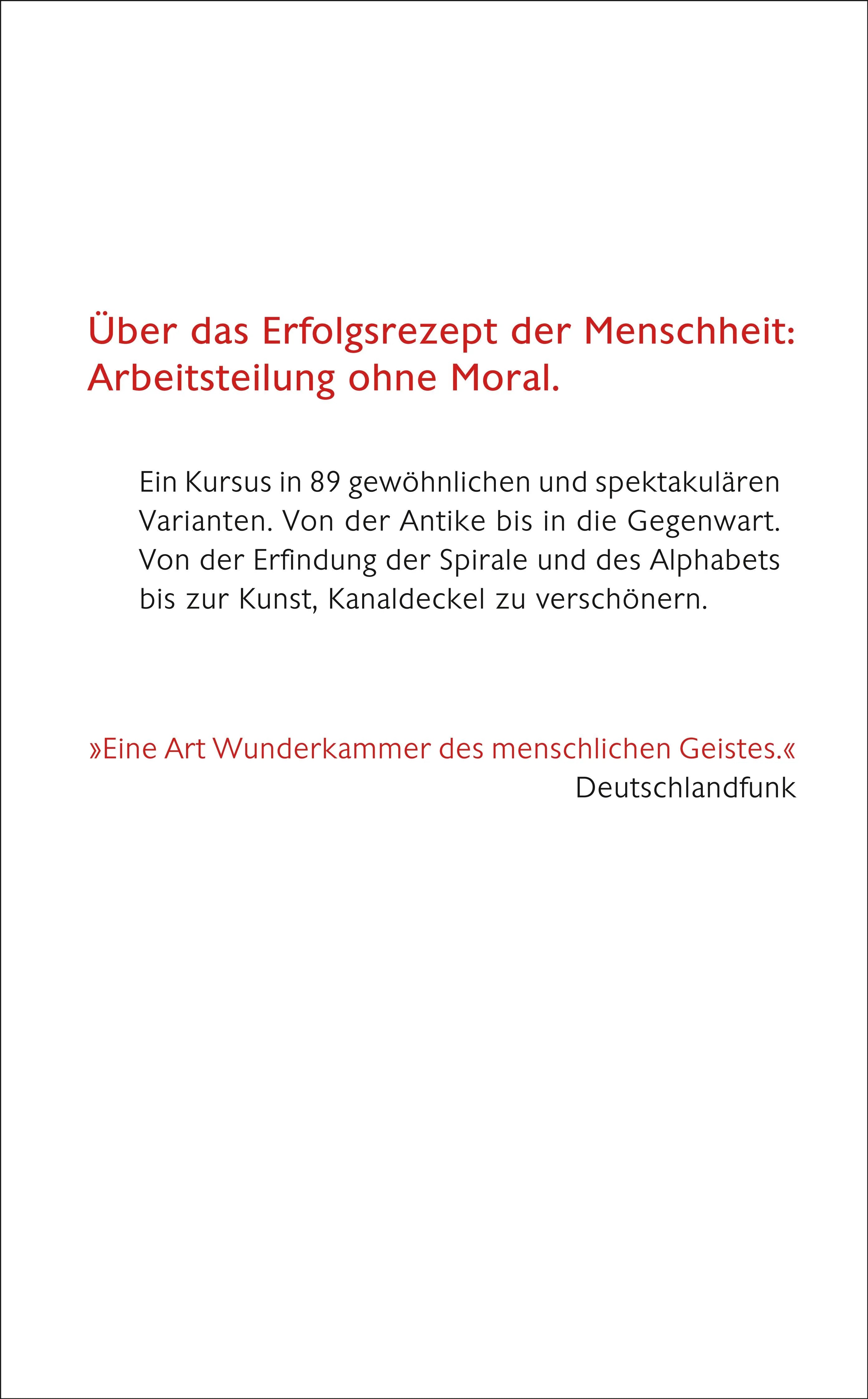 Buchrückseite von 'Eine Experten-Revue in 89 Nummern' mit Klappentext - Taschenbuch