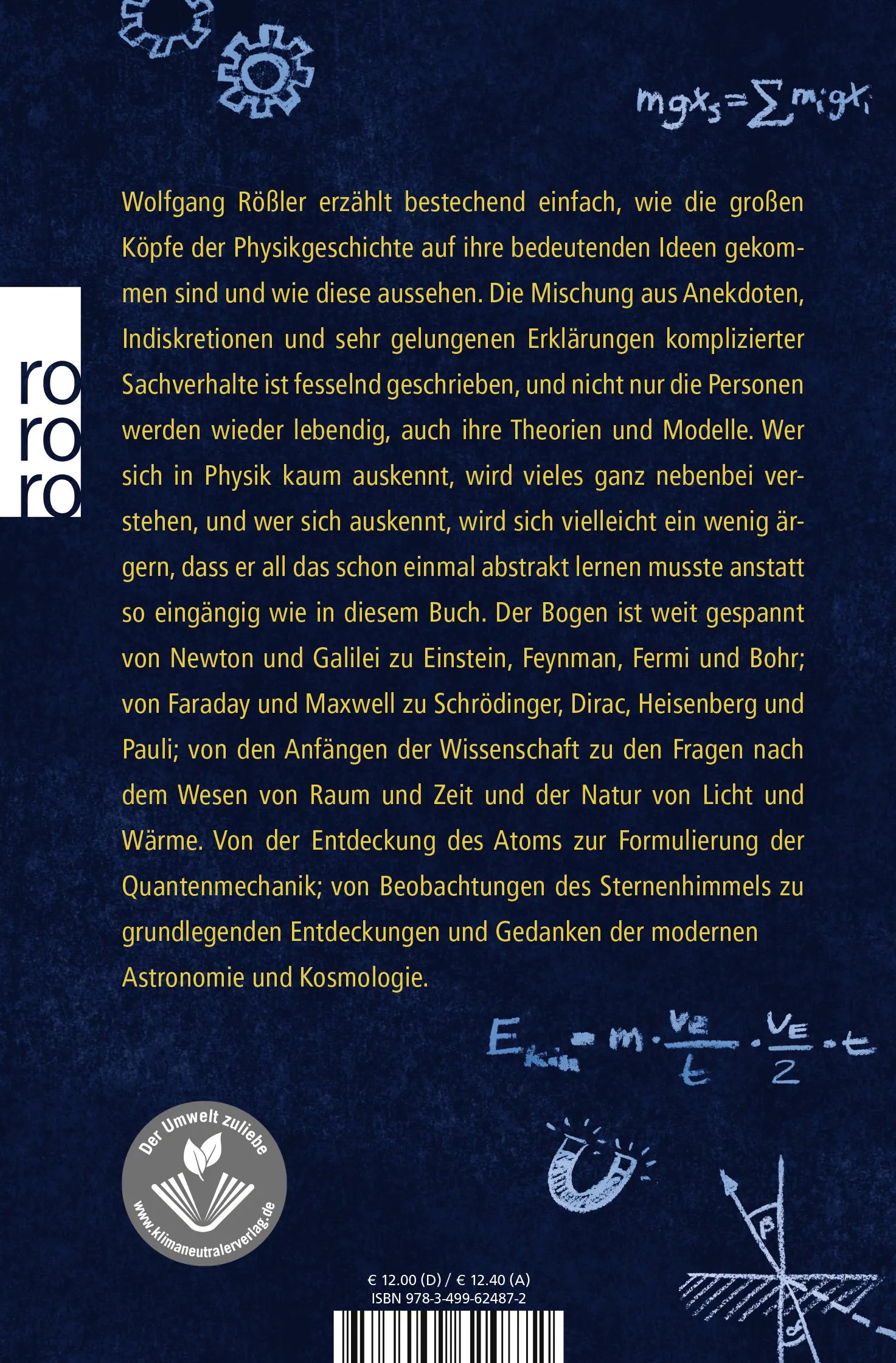Buchrückseite von 'Eine kleine Nachtphysik' mit Klappentext - Taschenbuch