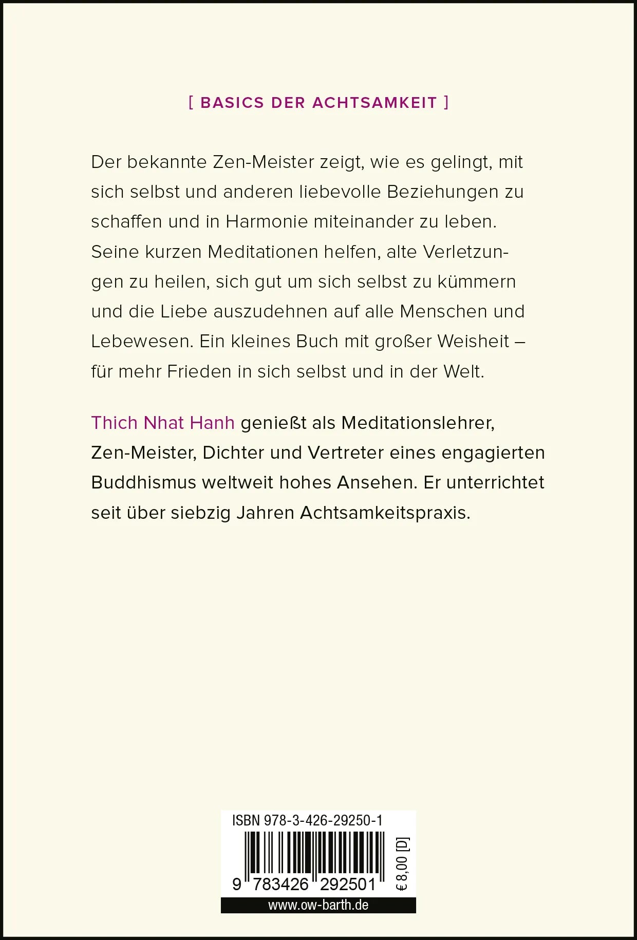 Buchrückseite von 'Einfach lieben' mit Klappentext - Taschenbuch