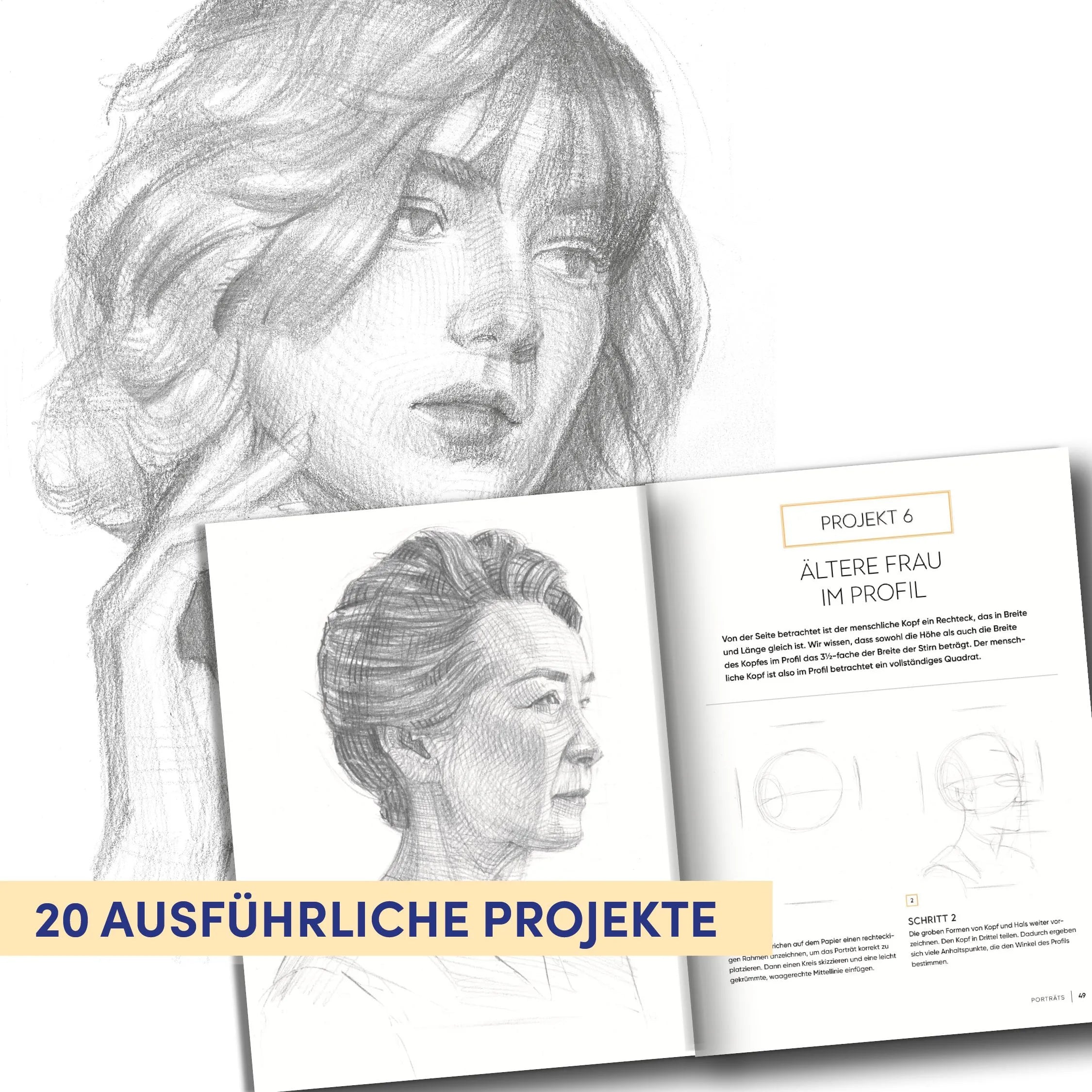 Detailansicht: Einzigartige Porträts zeichnen (Hardcover)