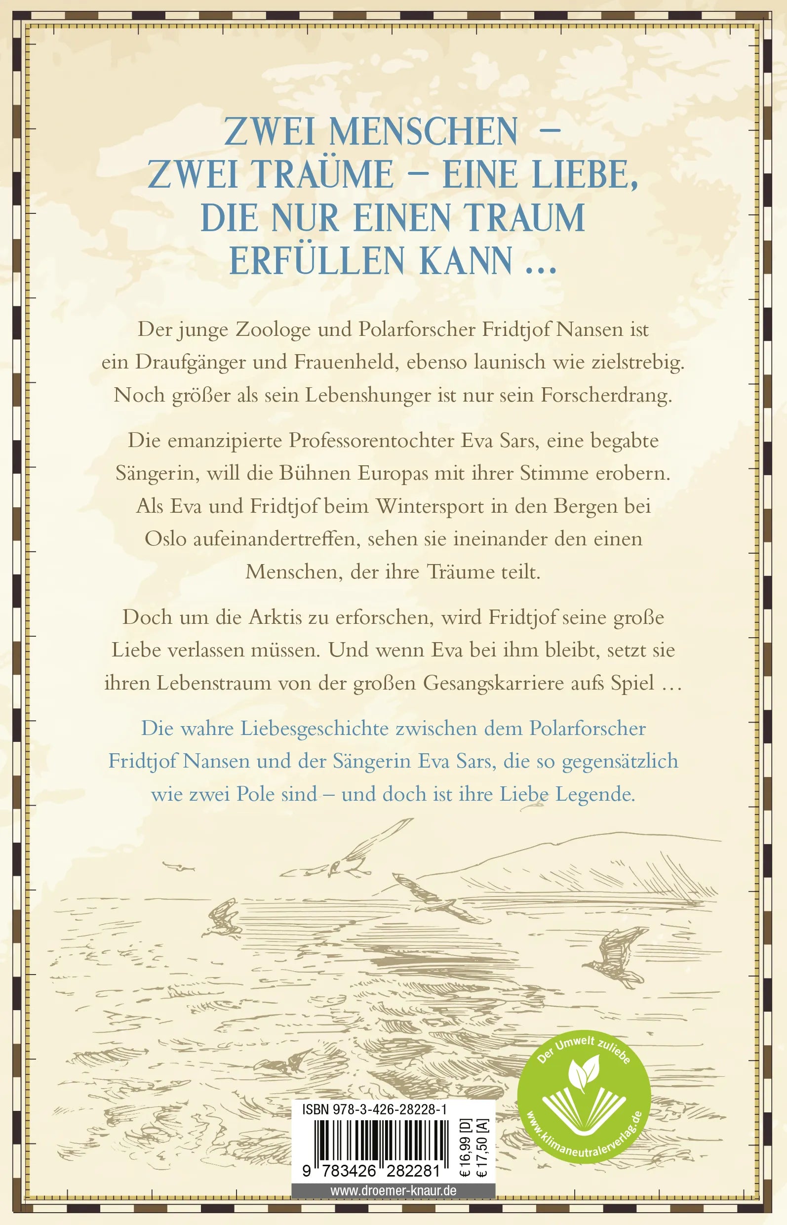 Buchrückseite von 'Eismusik' mit Klappentext - Paperback