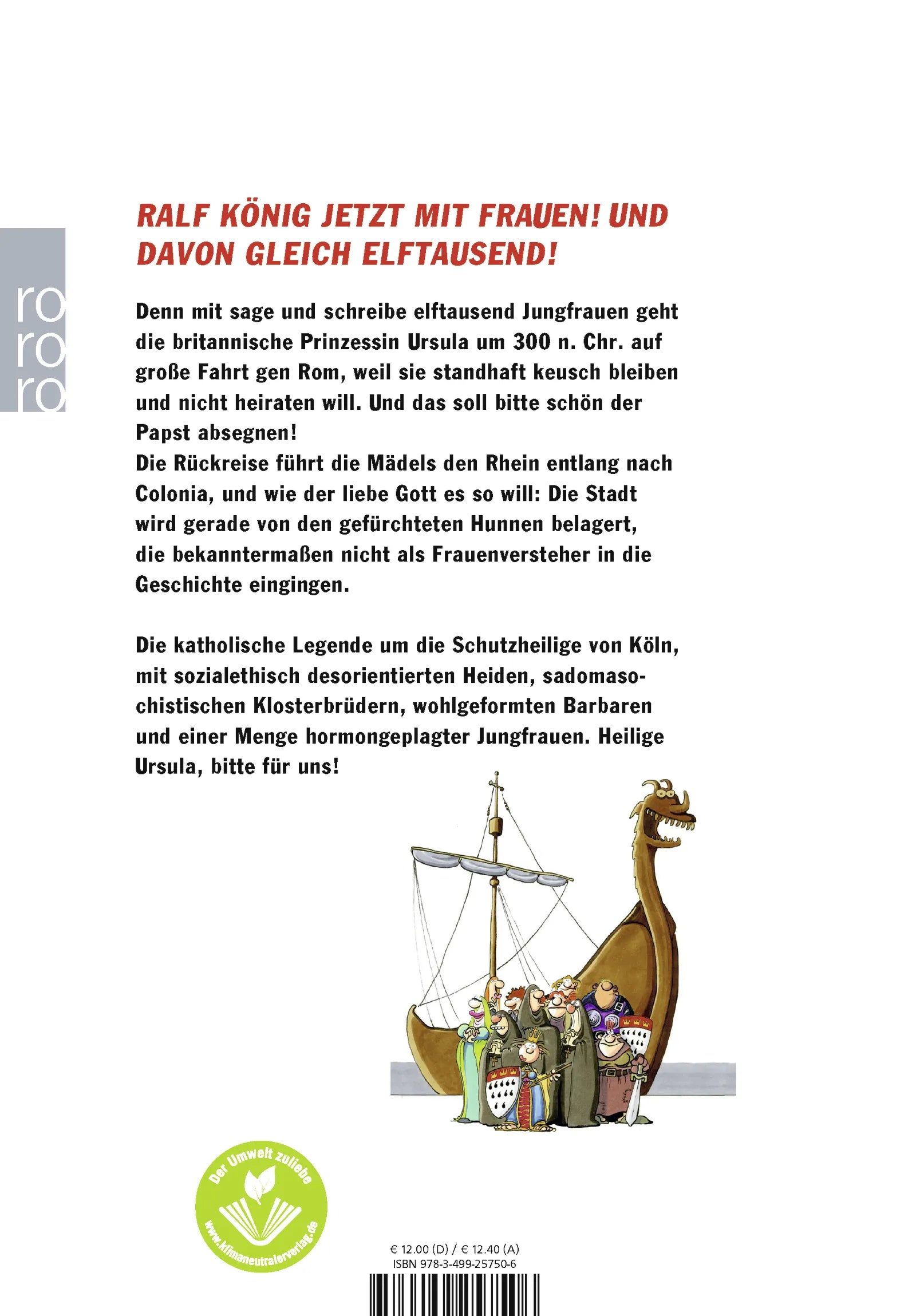 Buchrückseite von 'Elftausend Jungfrauen' mit Klappentext - Taschenbuch