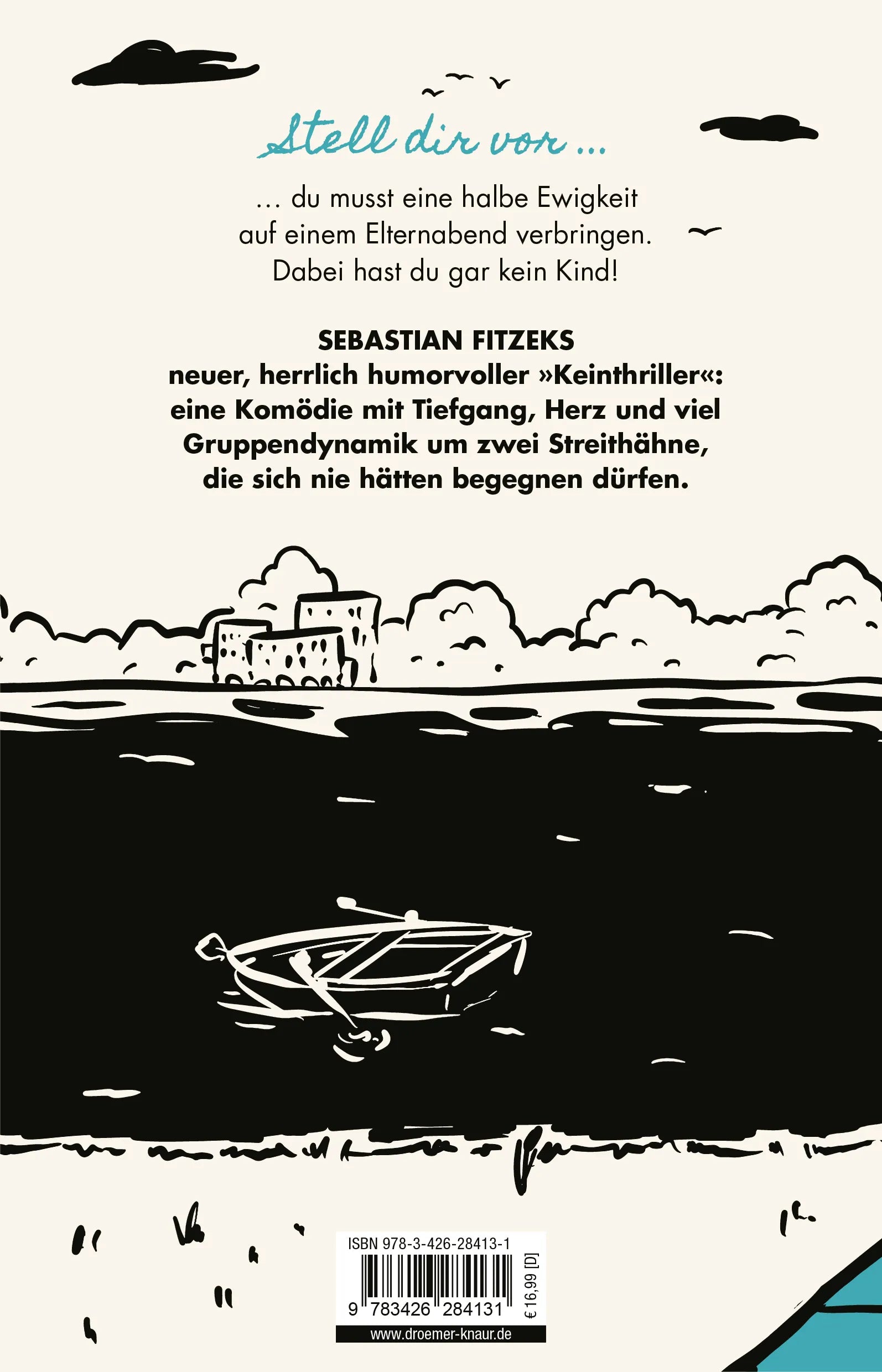 Buchrückseite von 'Elternabend' mit Klappentext - Paperback