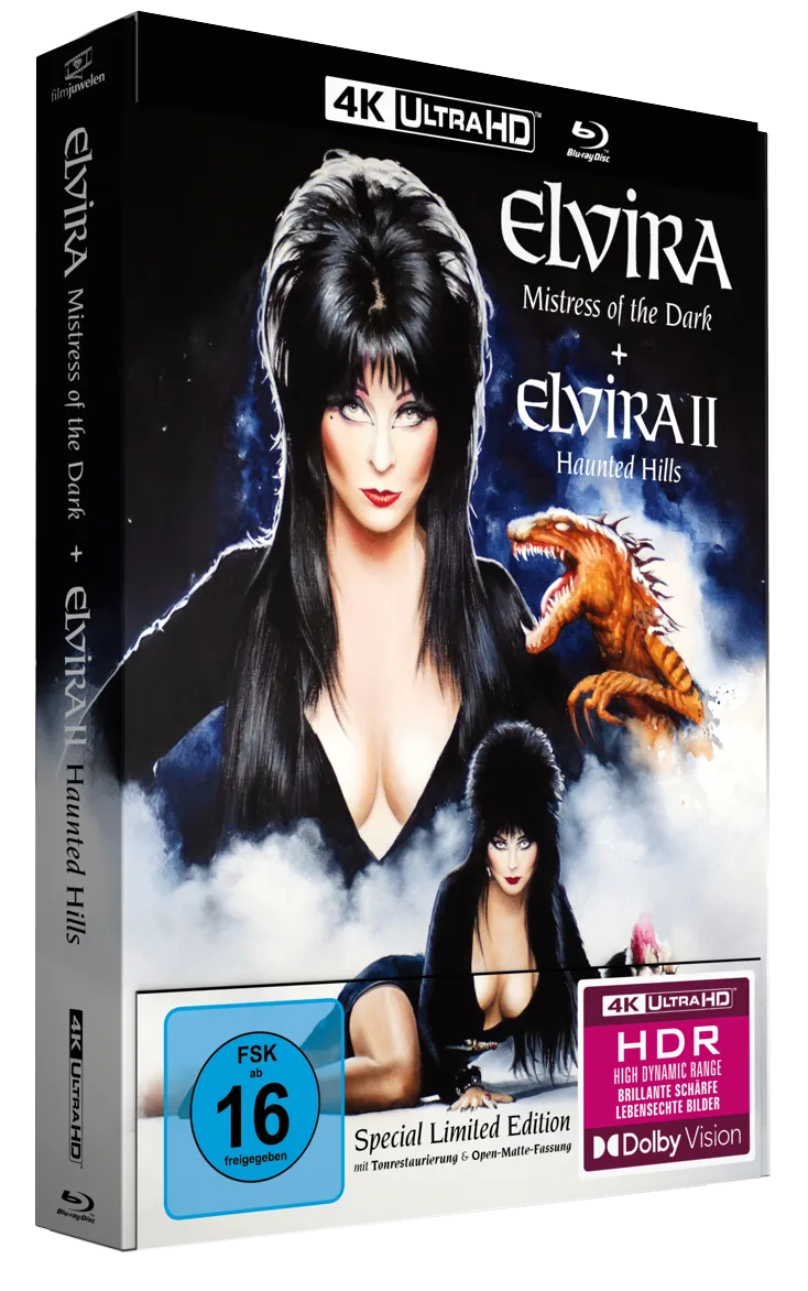 Produktansicht 1 von Elvira – Herrscherin der Dunkelheit (inkl. Elvira’s Haunted Hills) – 2-Disc Limited Collector’s Edition Mediabook...