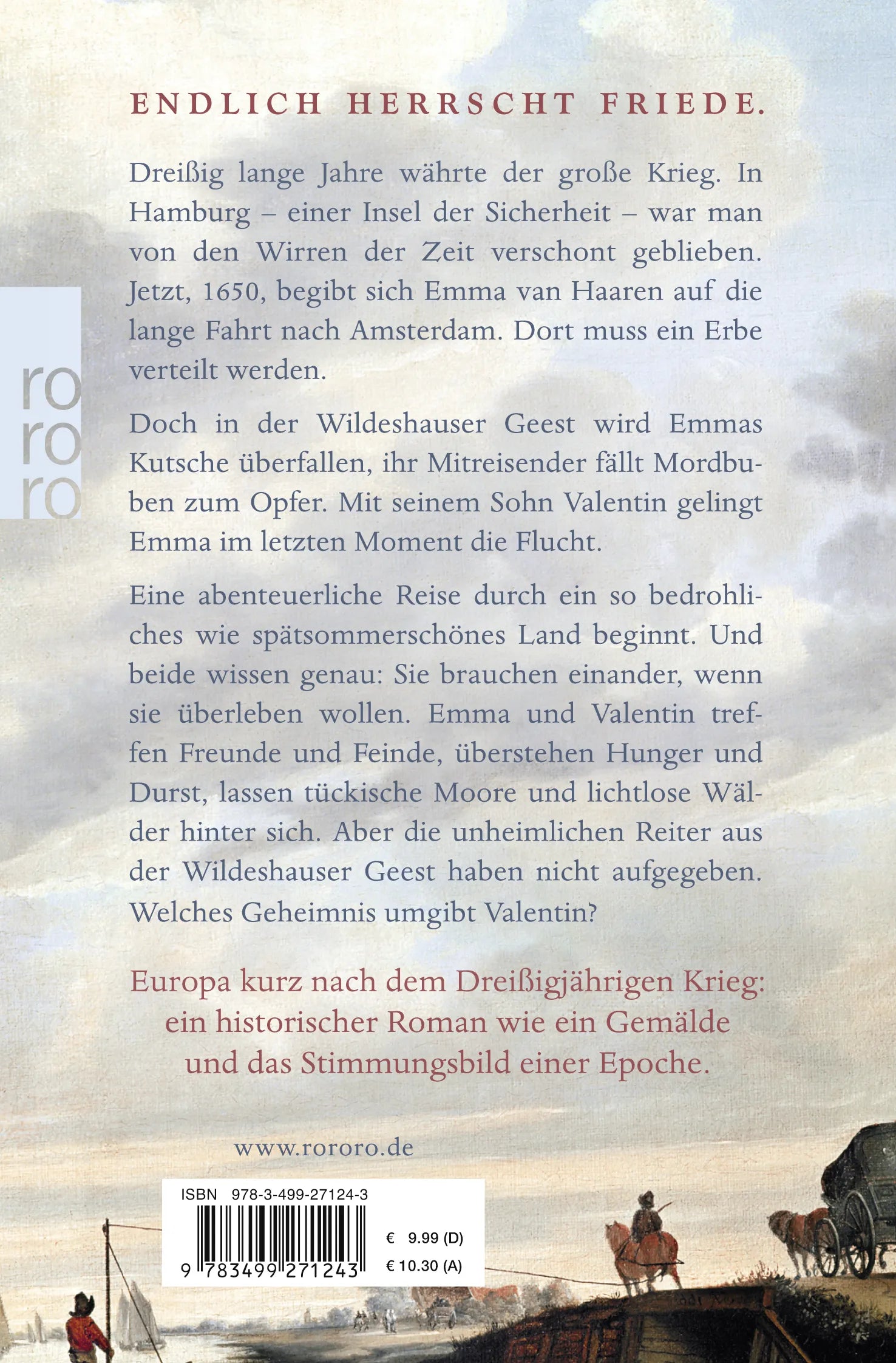 Buchrückseite von 'Emmas Reise' mit Klappentext - Taschenbuch