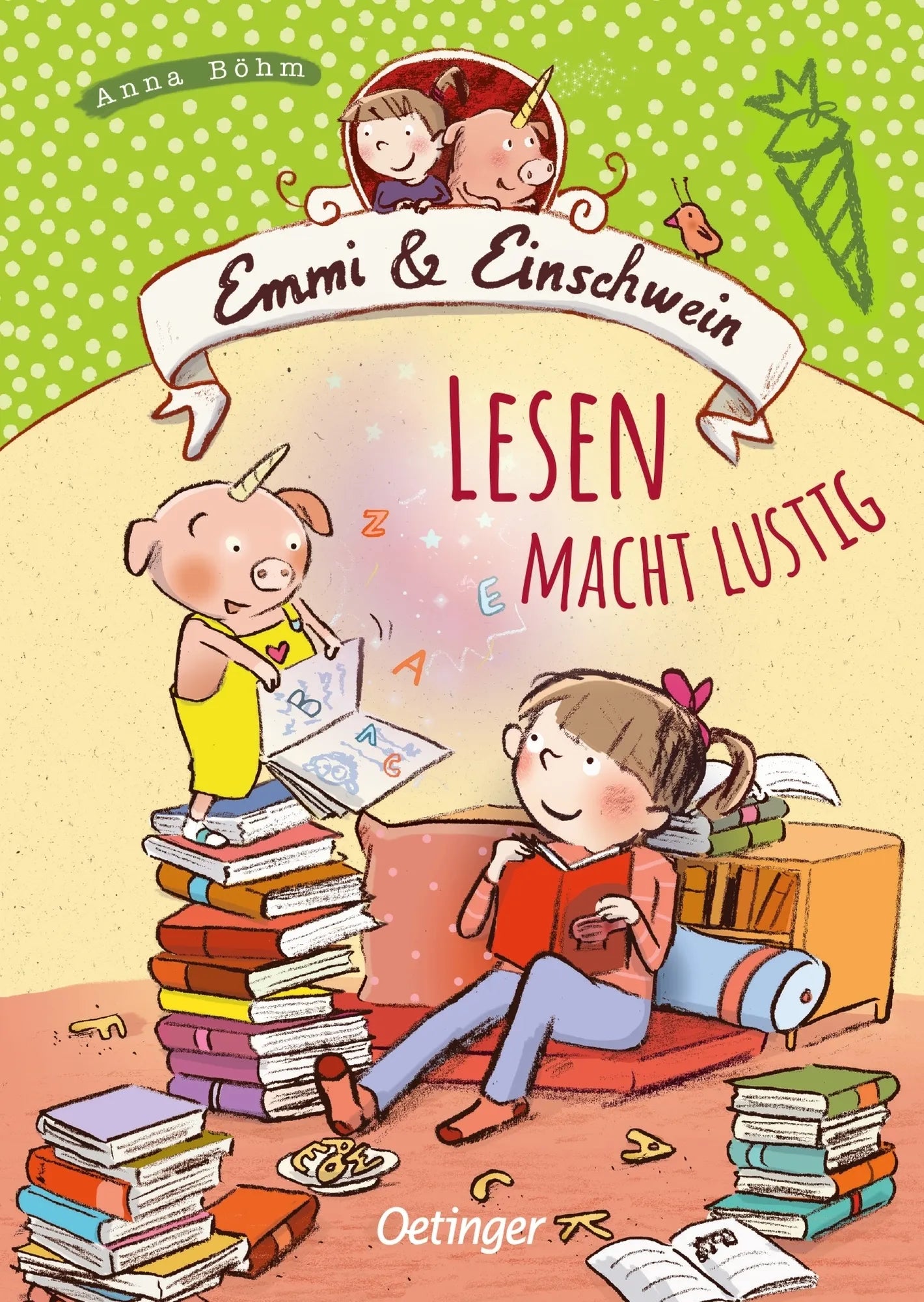 Buchcover von 'Emmi & Einschwein. Lesen macht lustig' - Gebundene Ausgabe von Anna Böhm