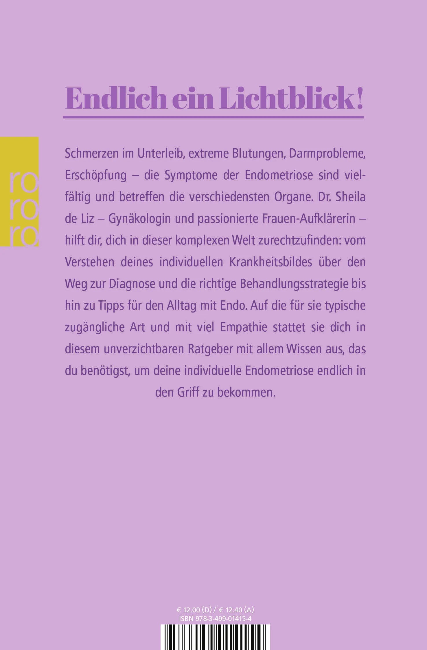 Buchrückseite von 'Endometriose – Alles, was du wirklich wissen musst' mit Klappentext - Taschenbuch