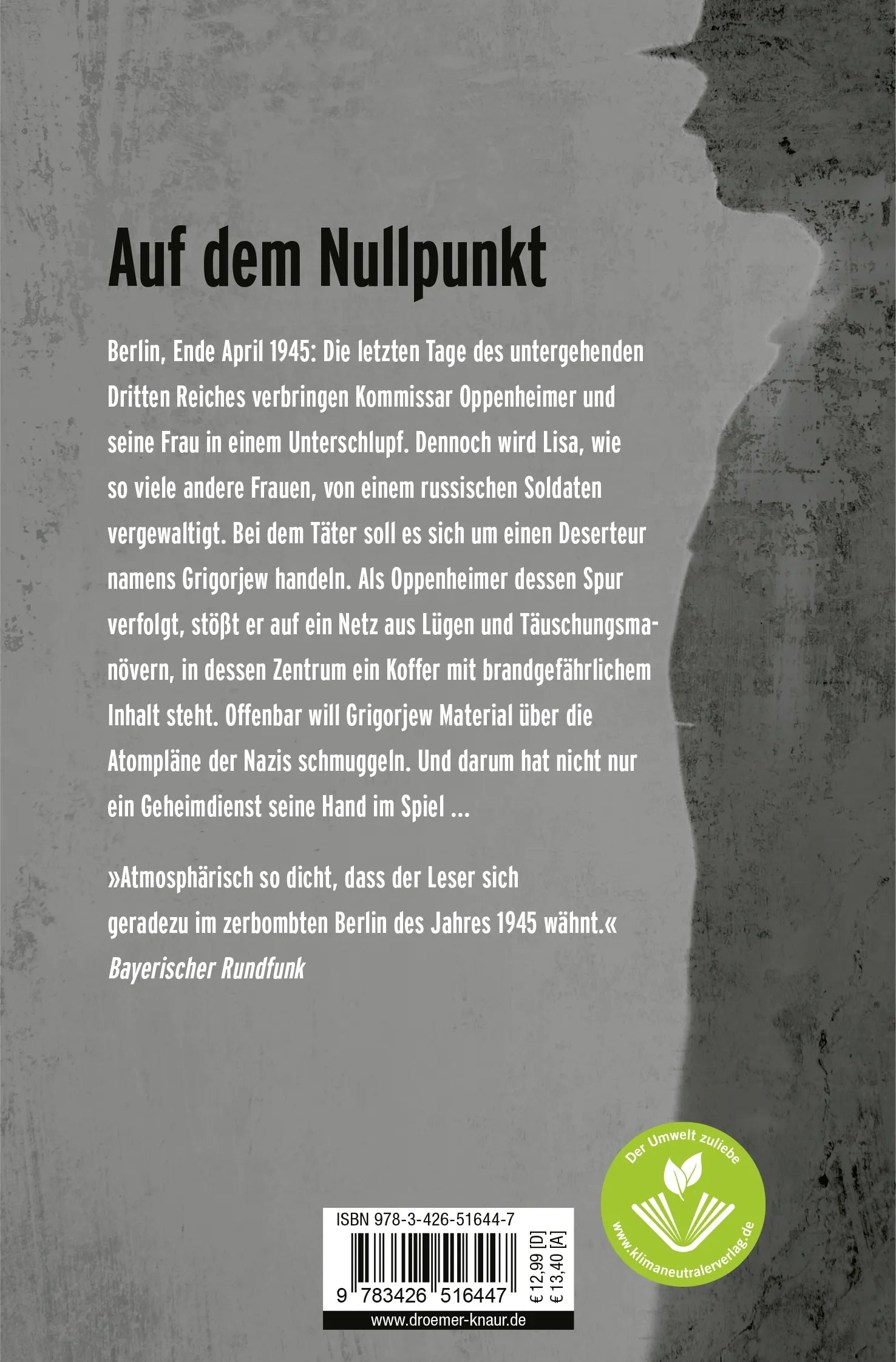 Buchrückseite von 'Endzeit' mit Klappentext - Taschenbuch