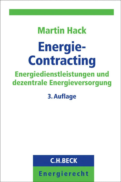 Buchcover von 'Energie-Contracting' - Taschenbuch von Martin Hack