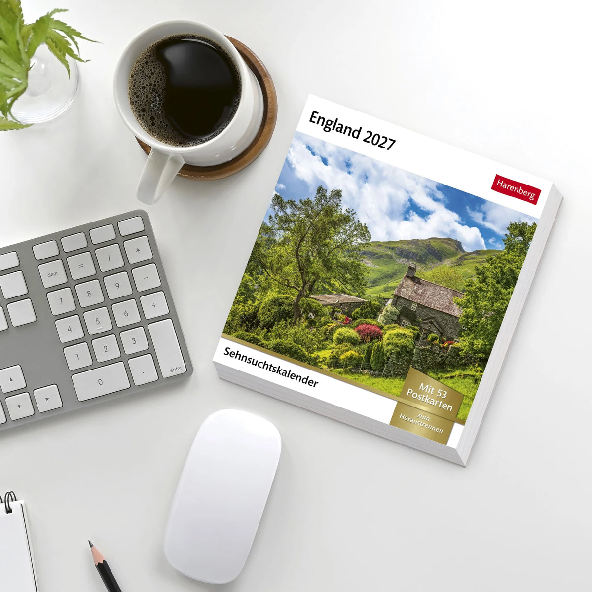 England Sehnsuchtskalender 2027 - Wochenkalender mit 53 Postkarten – Ansicht