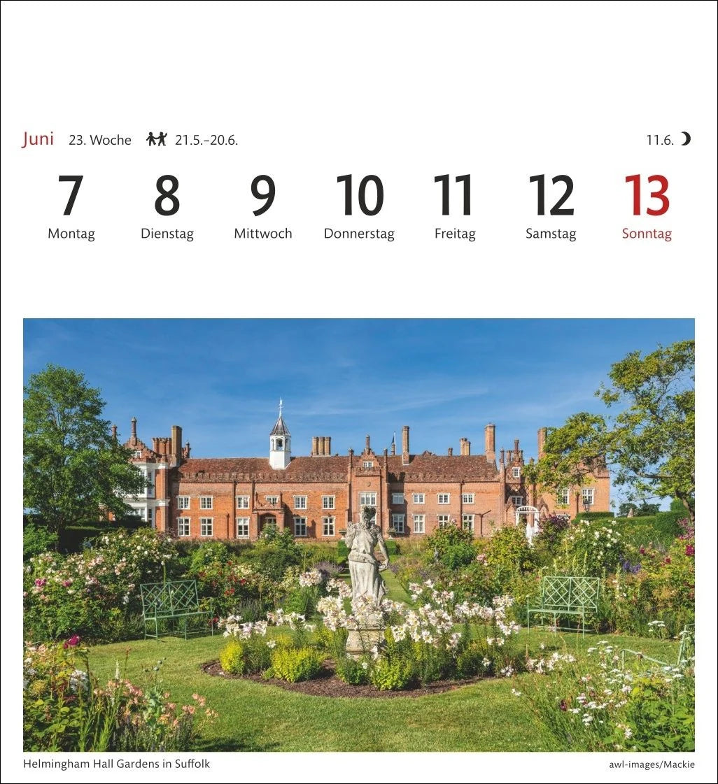 England Sehnsuchtskalender 2027 - Wochenkalender mit 53 Postkarten – Ansicht