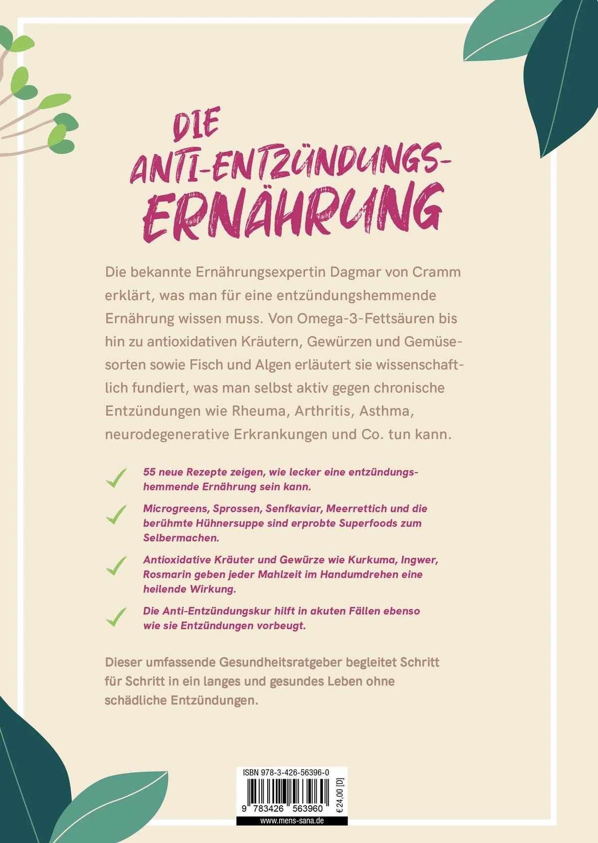 Rückseite: Entzündungen loswerden (Hardcover)