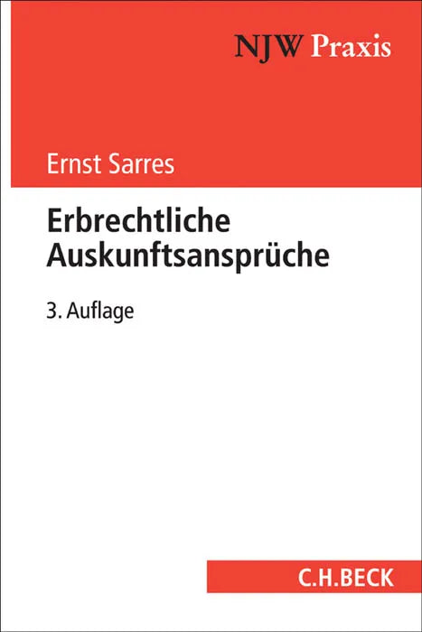 Buchcover von 'Erbrechtliche Auskunftsansprüche' - Taschenbuch von Ernst Sarres