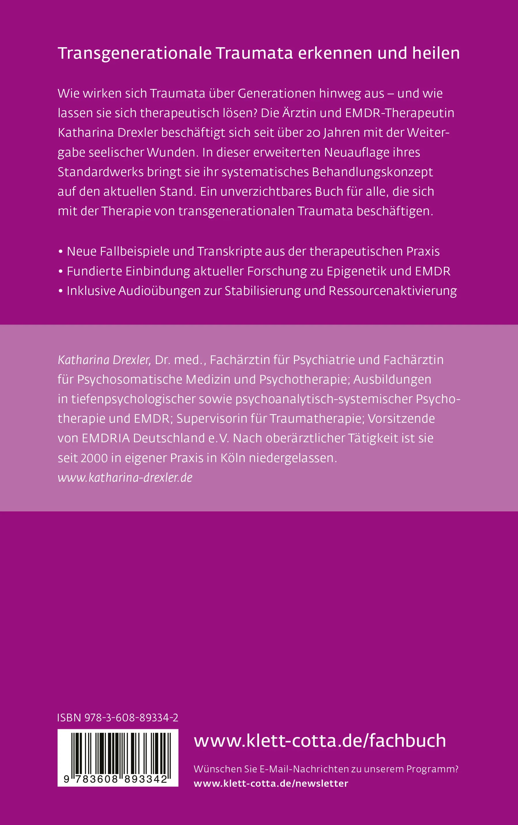 Buchrückseite von 'Ererbte Wunden heilen' mit Klappentext - Paperback