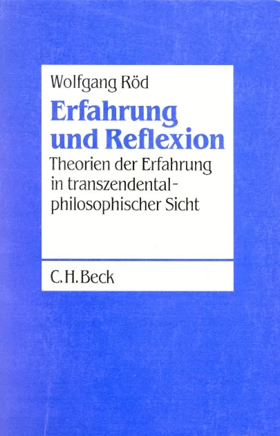 Buchcover von 'Erfahrung und Reflexion' - Taschenbuch von Wolfgang Röd