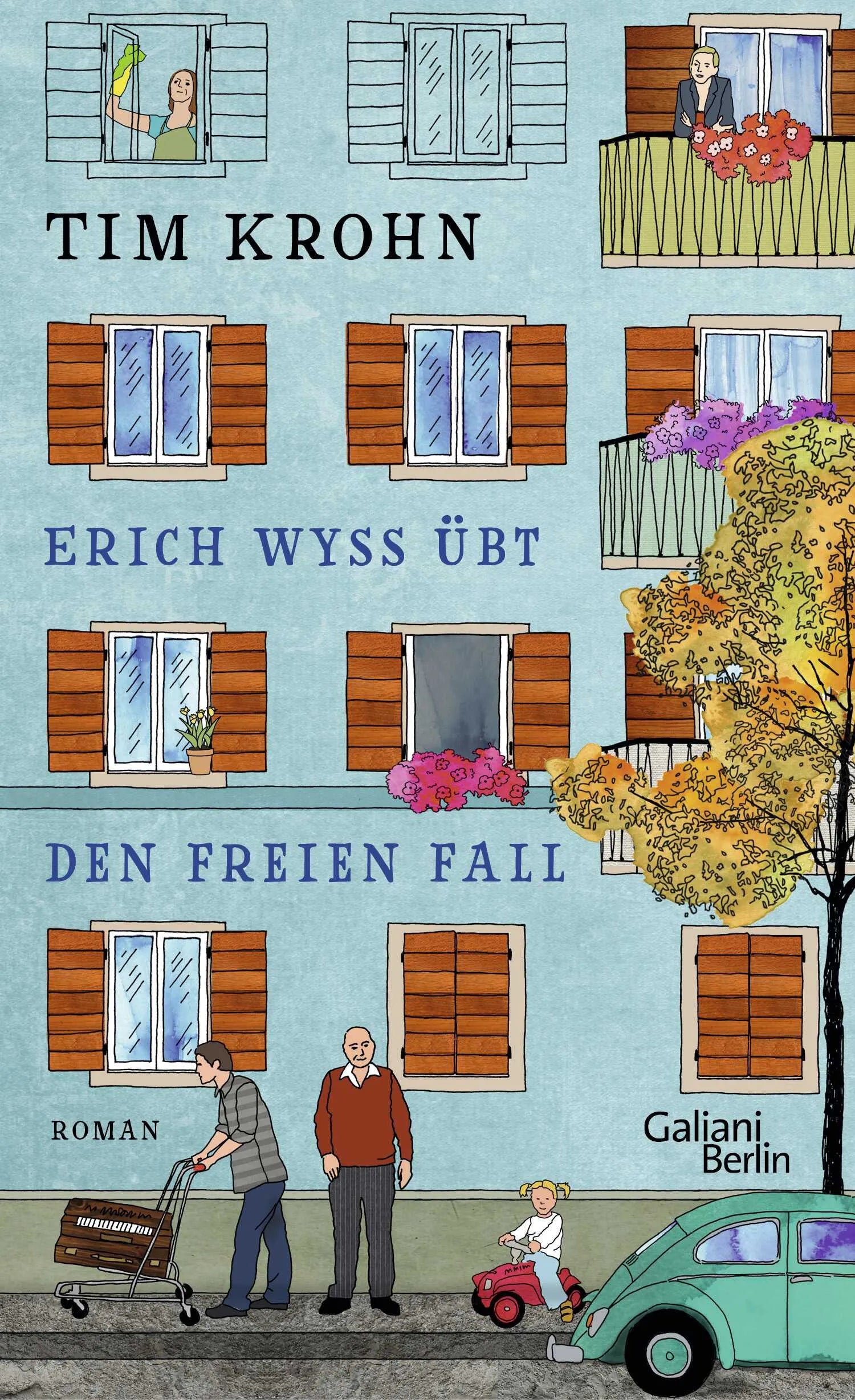 Buchcover von 'Erich Wyss übt den freien Fall' - Gebundene Ausgabe von Tim Krohn