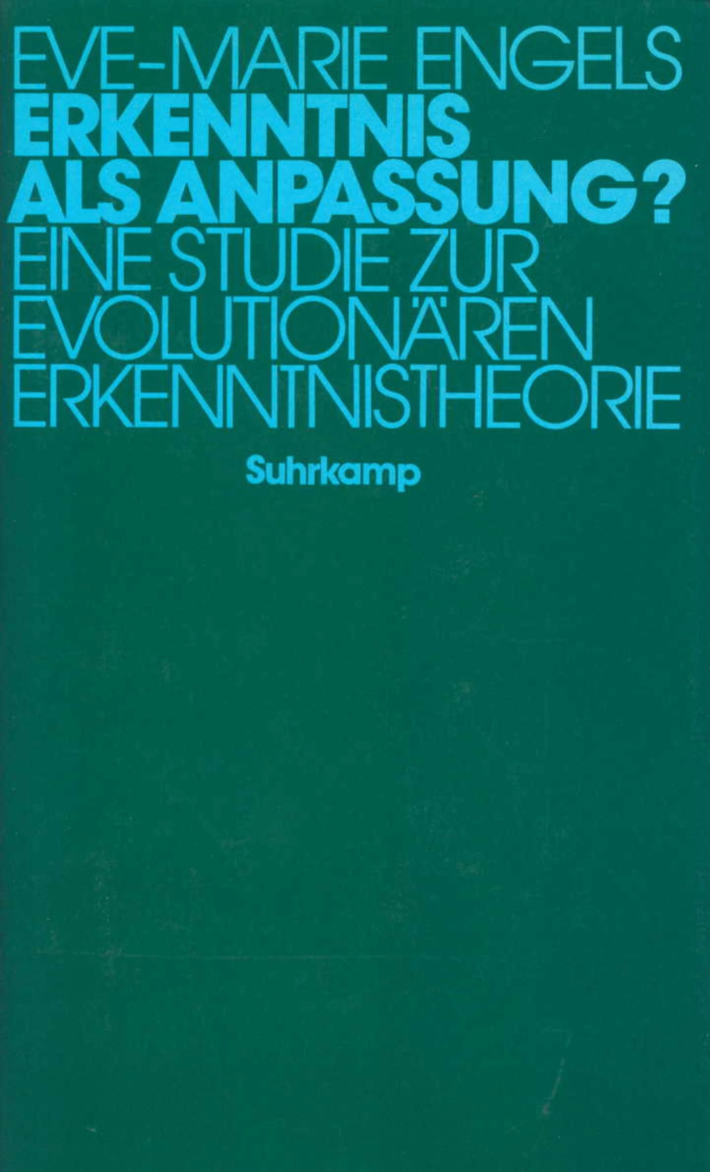 Buchcover von 'Erkenntnis als Anpassung?' - Gebundene Ausgabe von Eve-Marie Engels