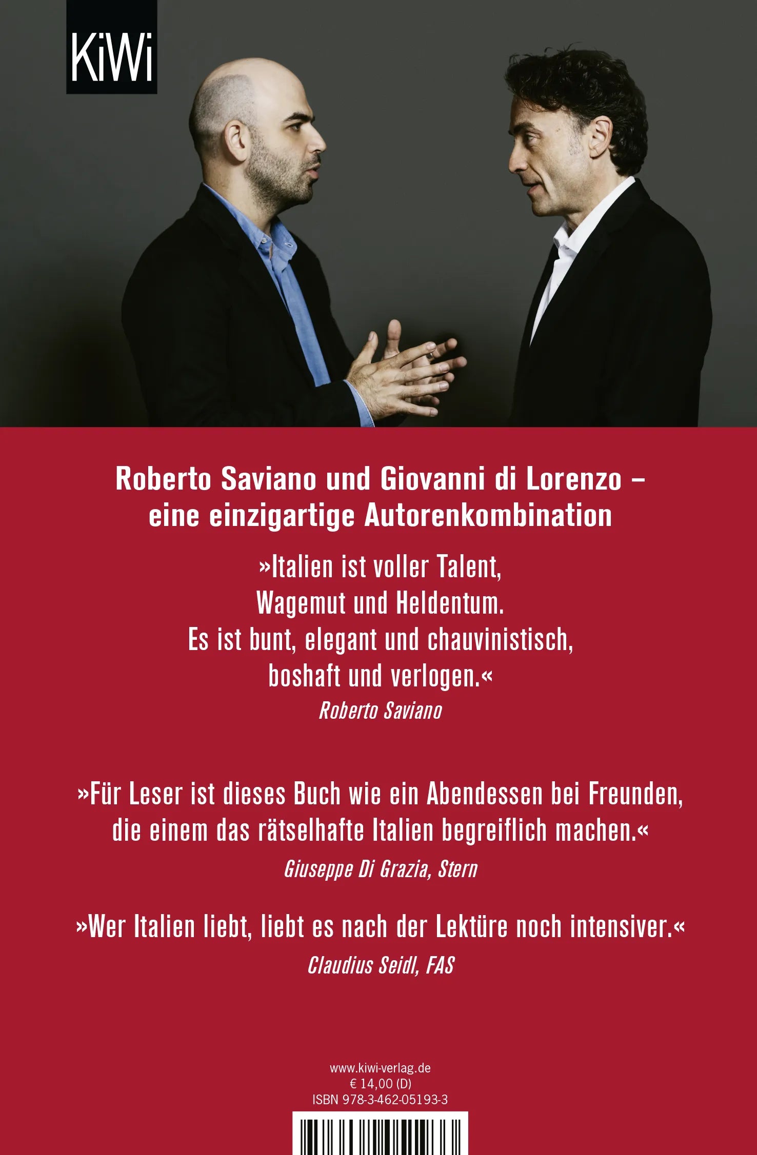 Buchrückseite von 'Erklär mir Italien!' mit Klappentext - Taschenbuch