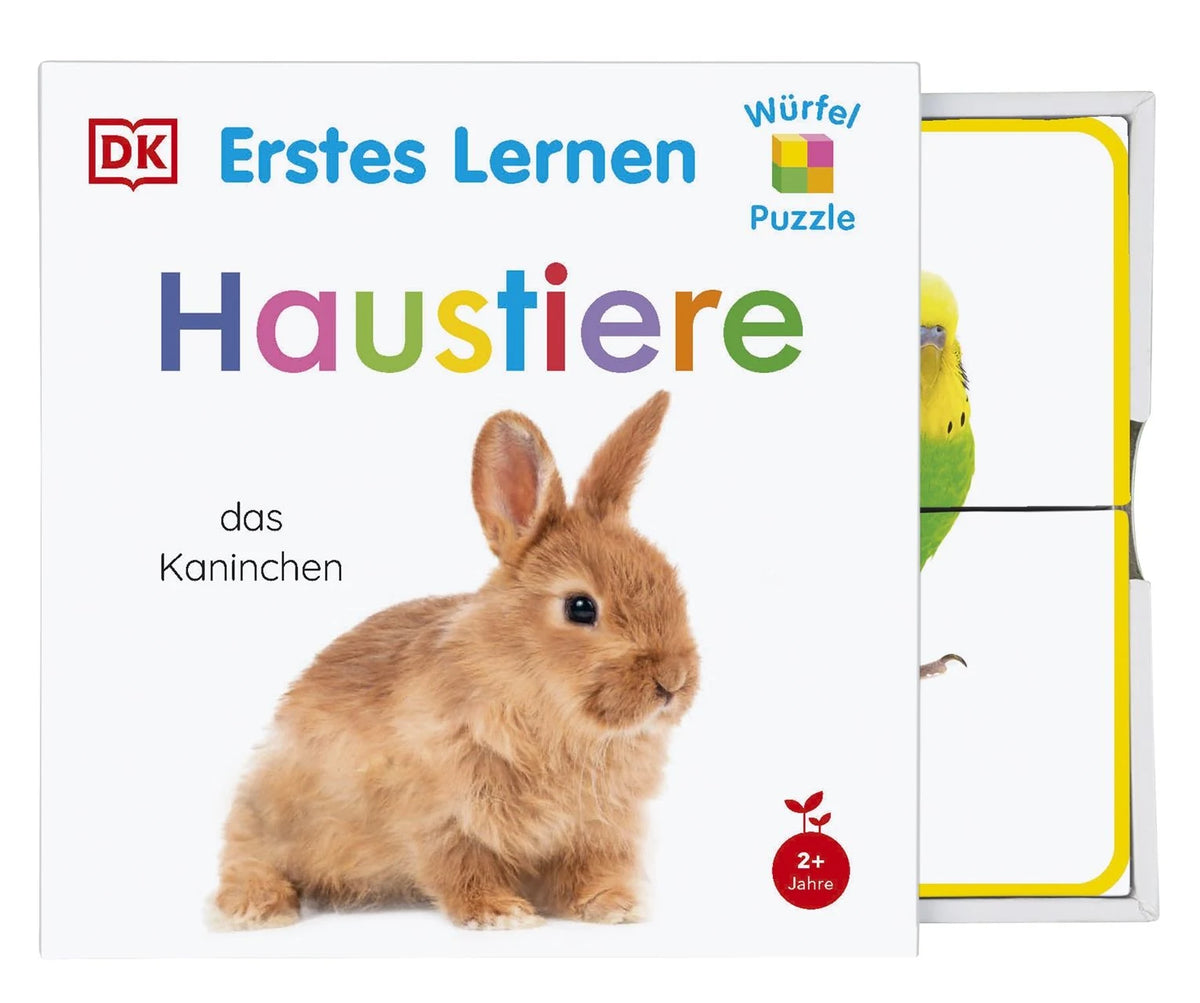 Kinderpuzzle: Erstes Lernen Würfelpuzzle. Haustiere