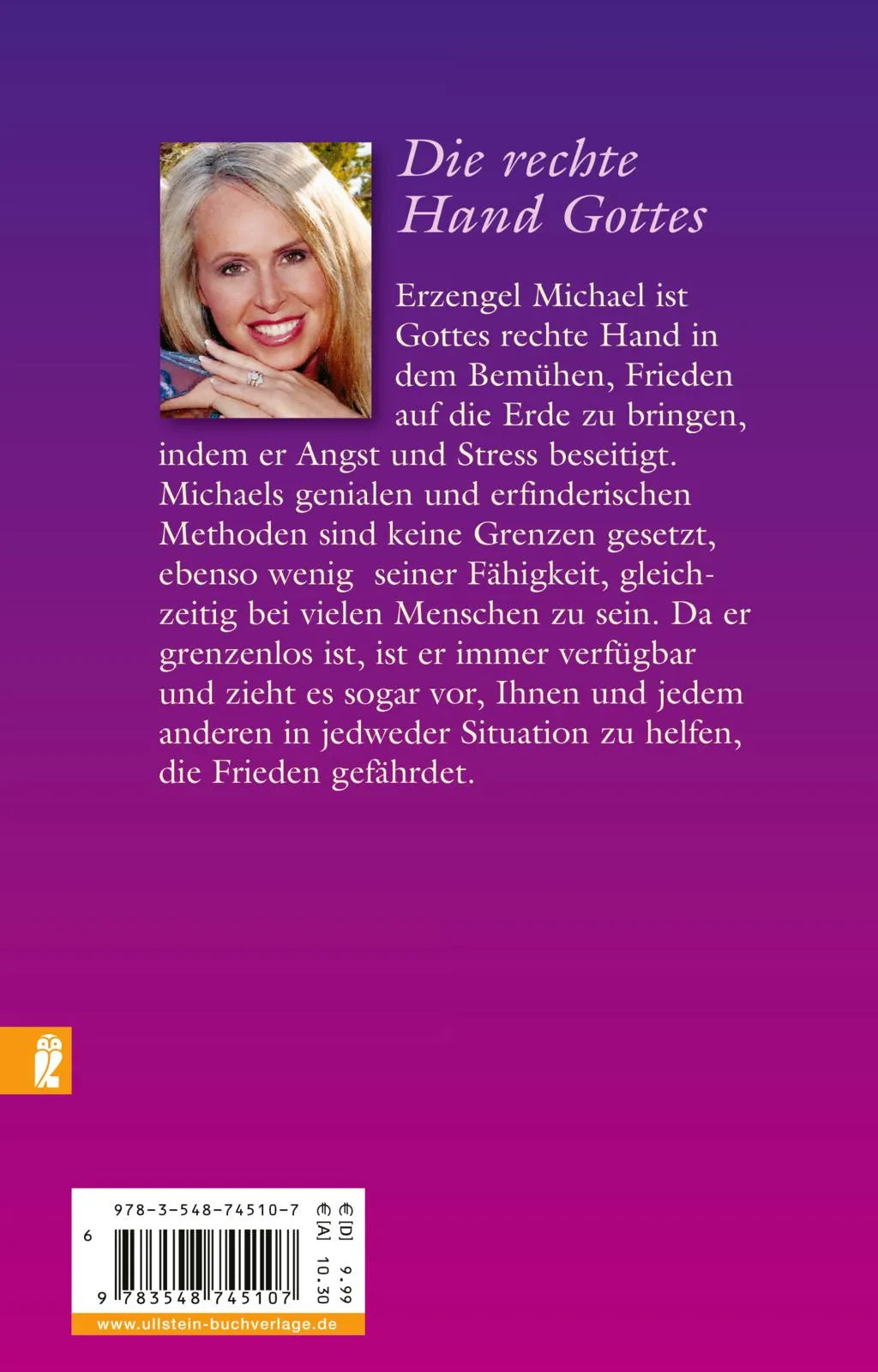 Buchrückseite von 'Erzengel Michael' mit Klappentext - Taschenbuch
