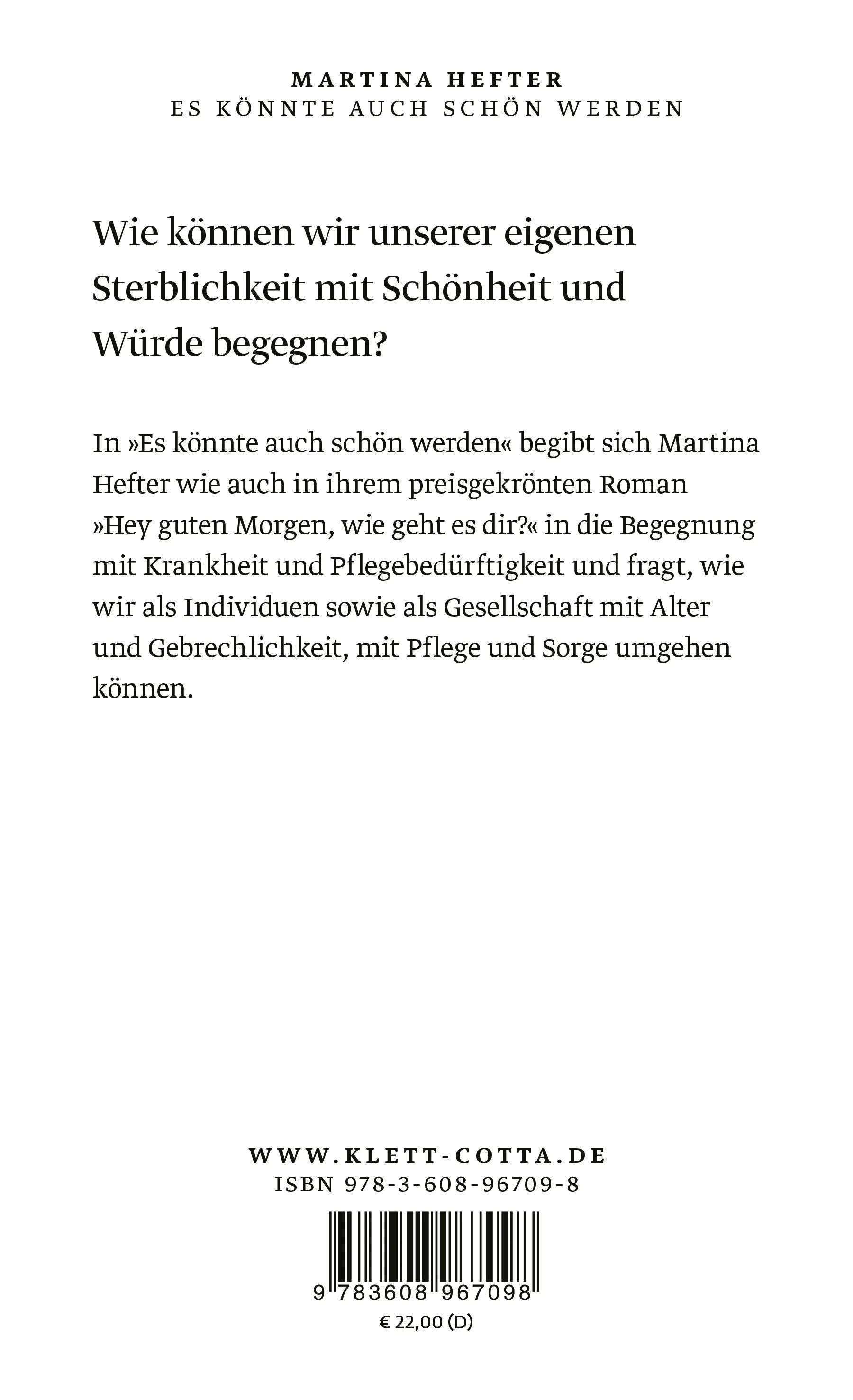 Buchrückseite von 'Es könnte auch schön werden' mit Klappentext - Paperback