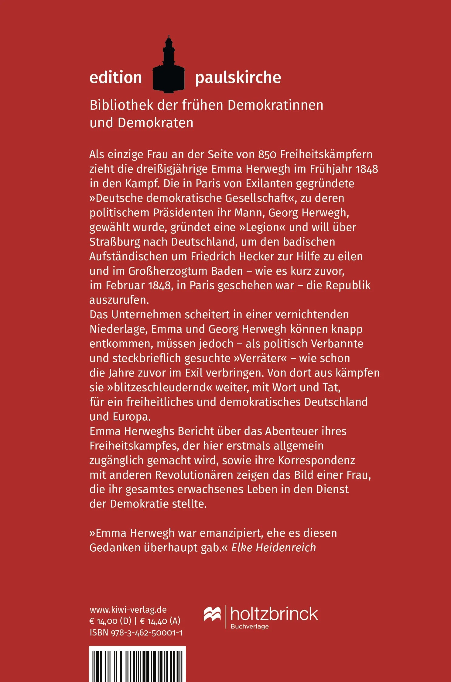 Buchrückseite von 'Es lebe die demokratische Republik' mit Klappentext - Taschenbuch