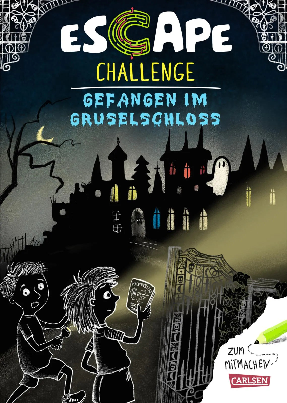 Buchcover von 'Escape-Buch für Grundschulkinder: Escape Challenge: Gefangen im Gruselschloss' - Taschenbuch von Christian Tielmann