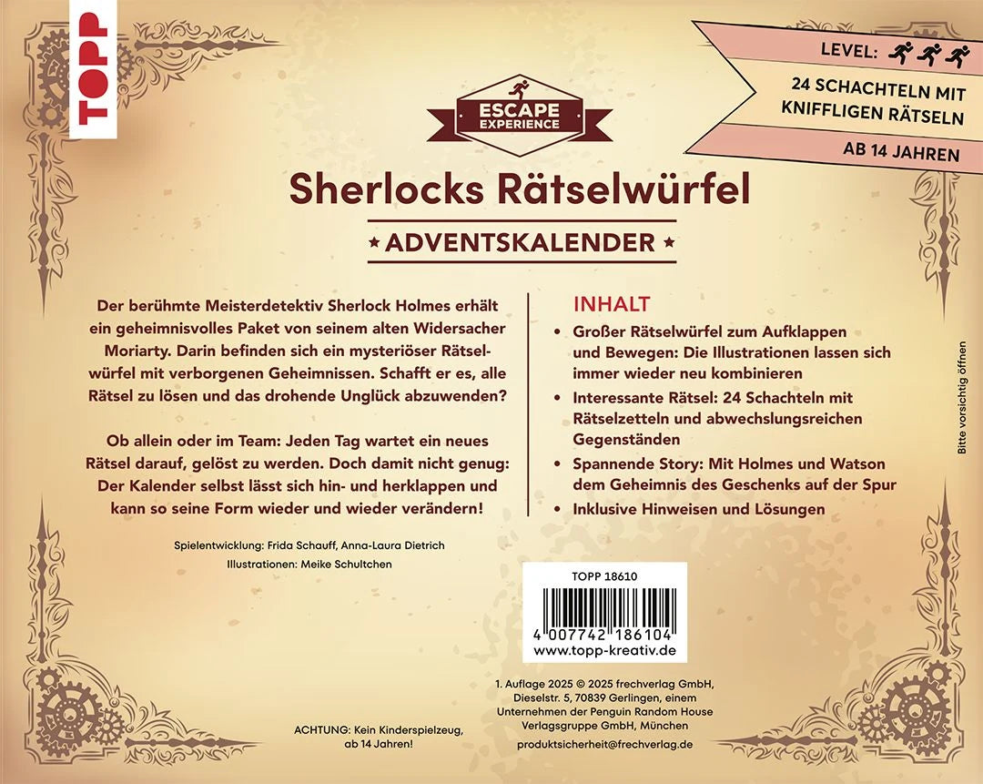 Escape Experience Adventskalender – Der magische Rätselwürfel: Sherlock Holmes und das mysteriöse Geschenk – Ansicht