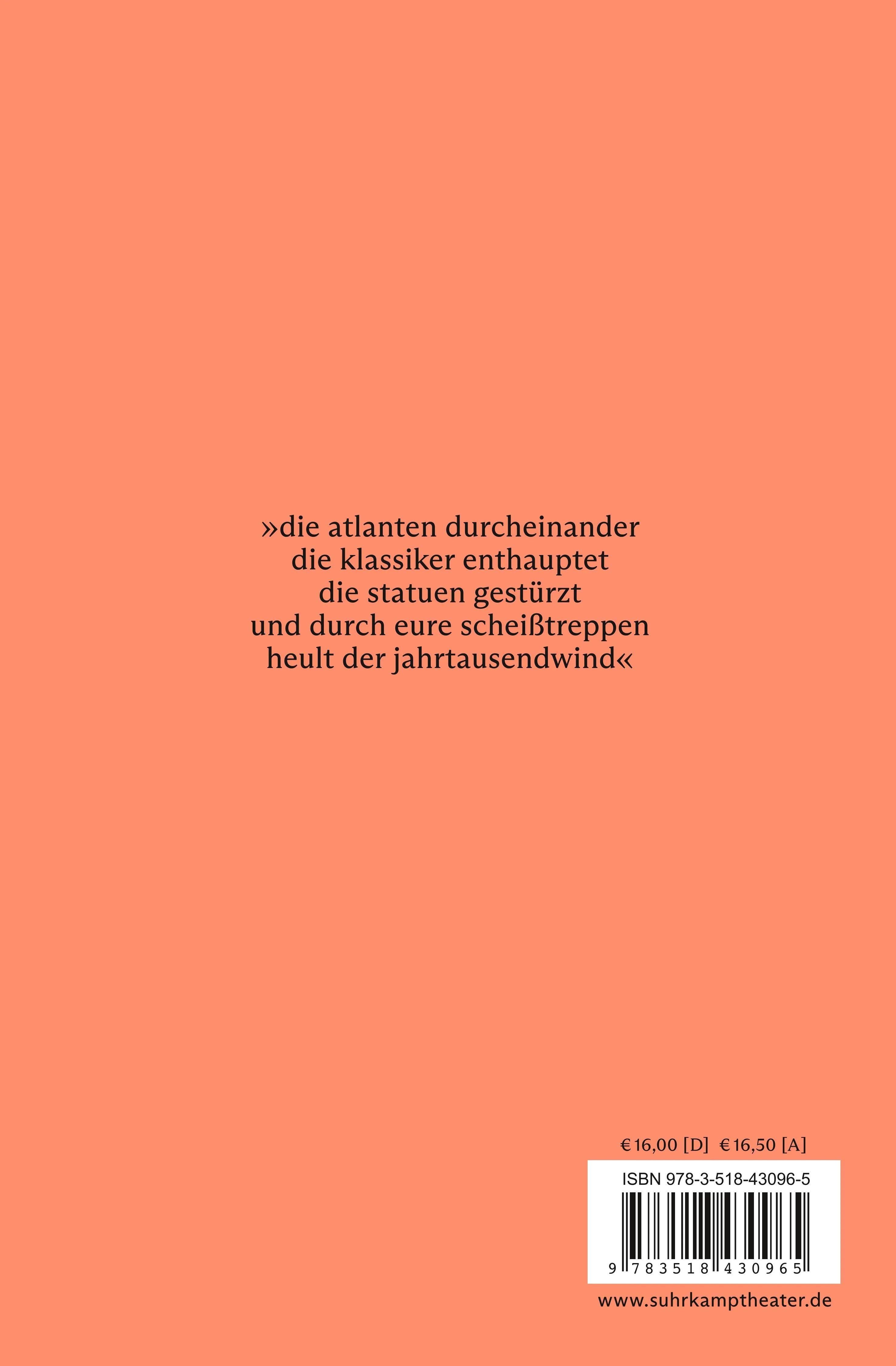 Buchrückseite von 'eure paläste sind leer' mit Klappentext - Taschenbuch