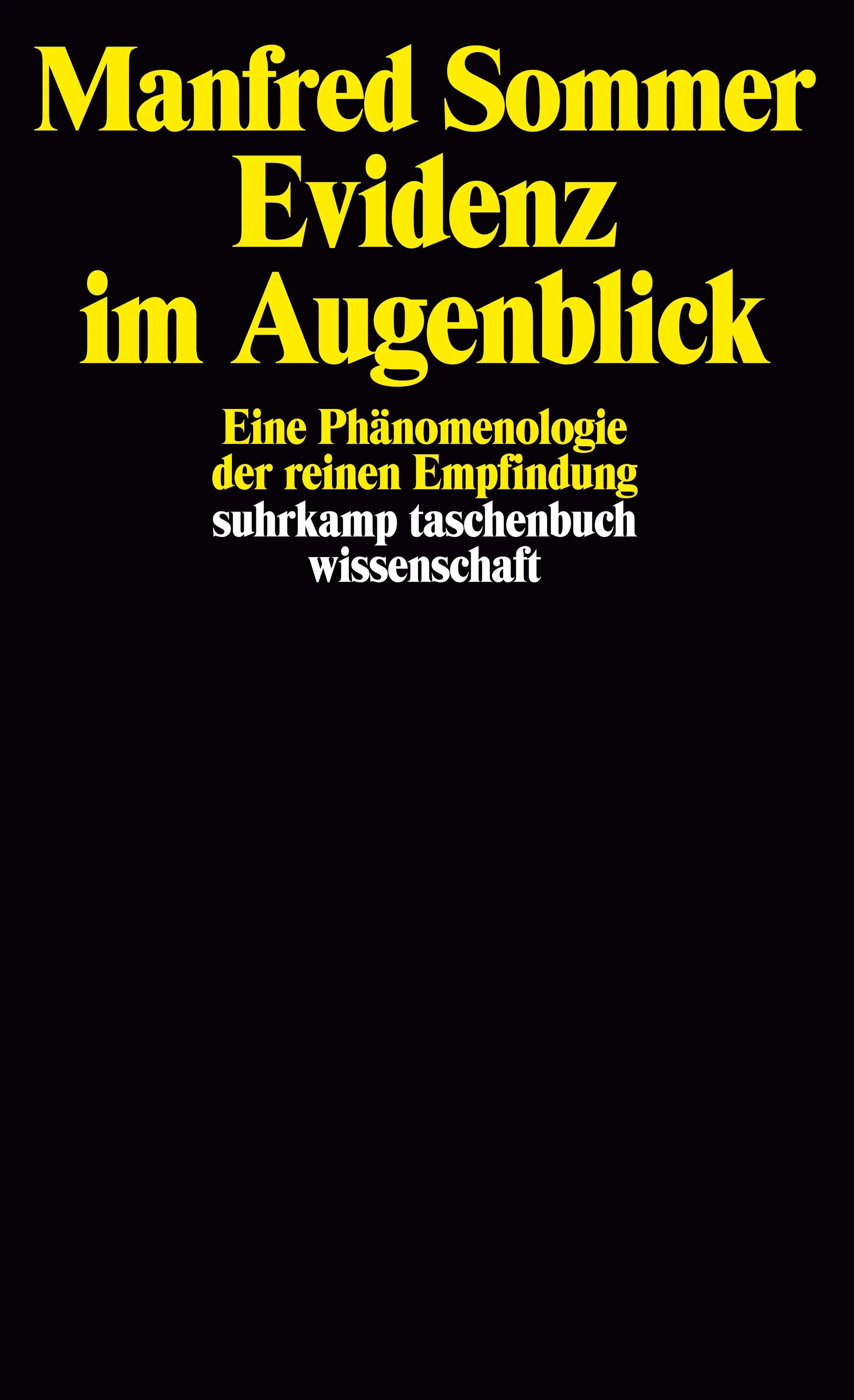 Buchcover von 'Evidenz im Augenblick' - Taschenbuch von Manfred Sommer
