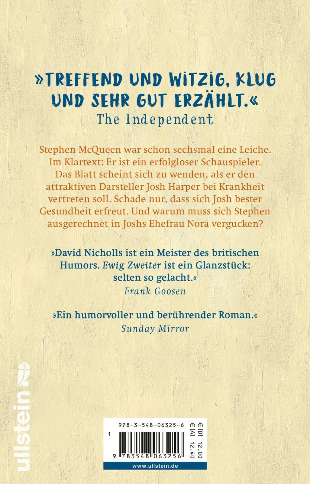 Buchrückseite von 'Ewig Zweiter' mit Klappentext - Taschenbuch