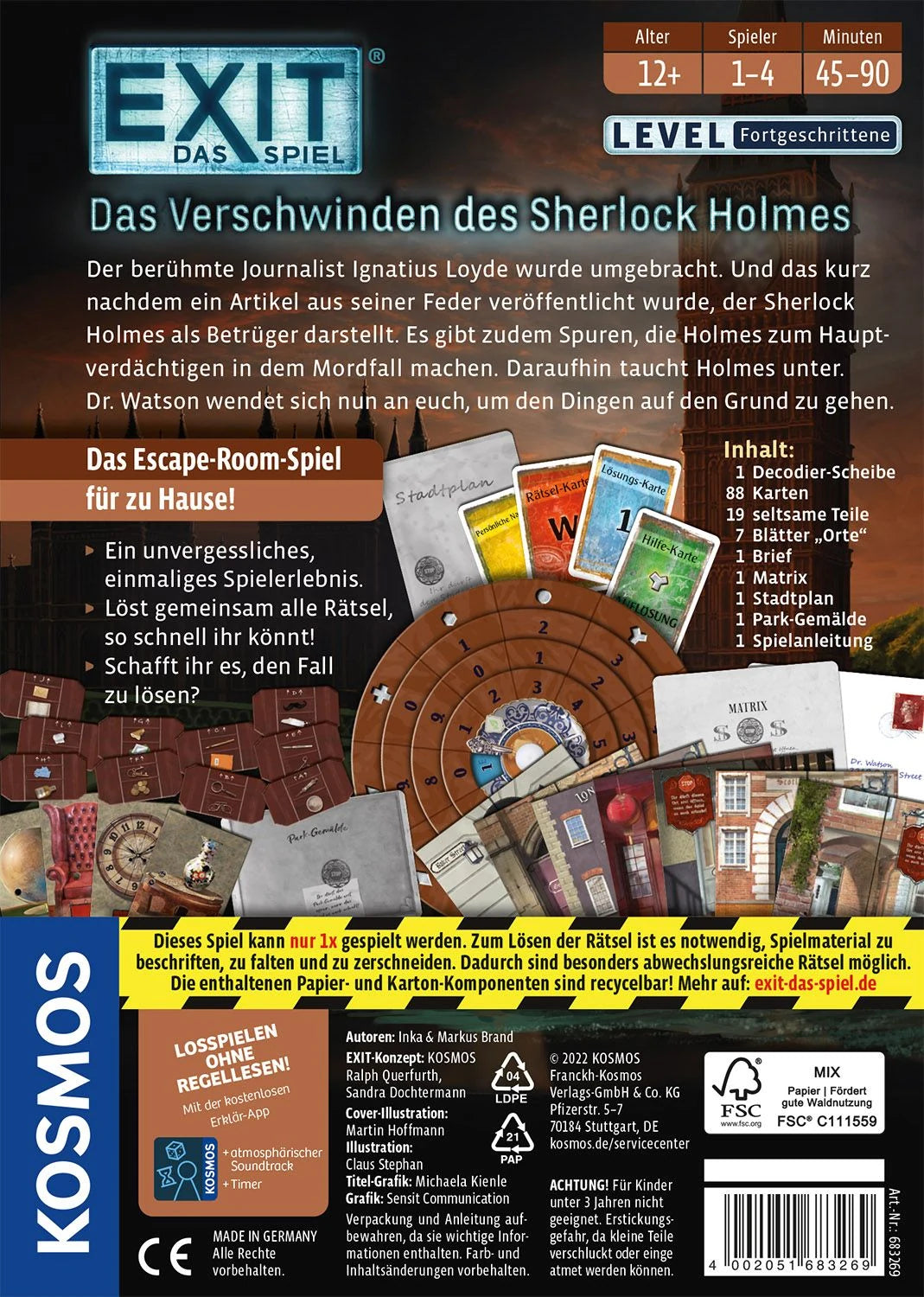 EXIT® Das Verschwinden des Sherlock Holmes (F) – Ansicht
