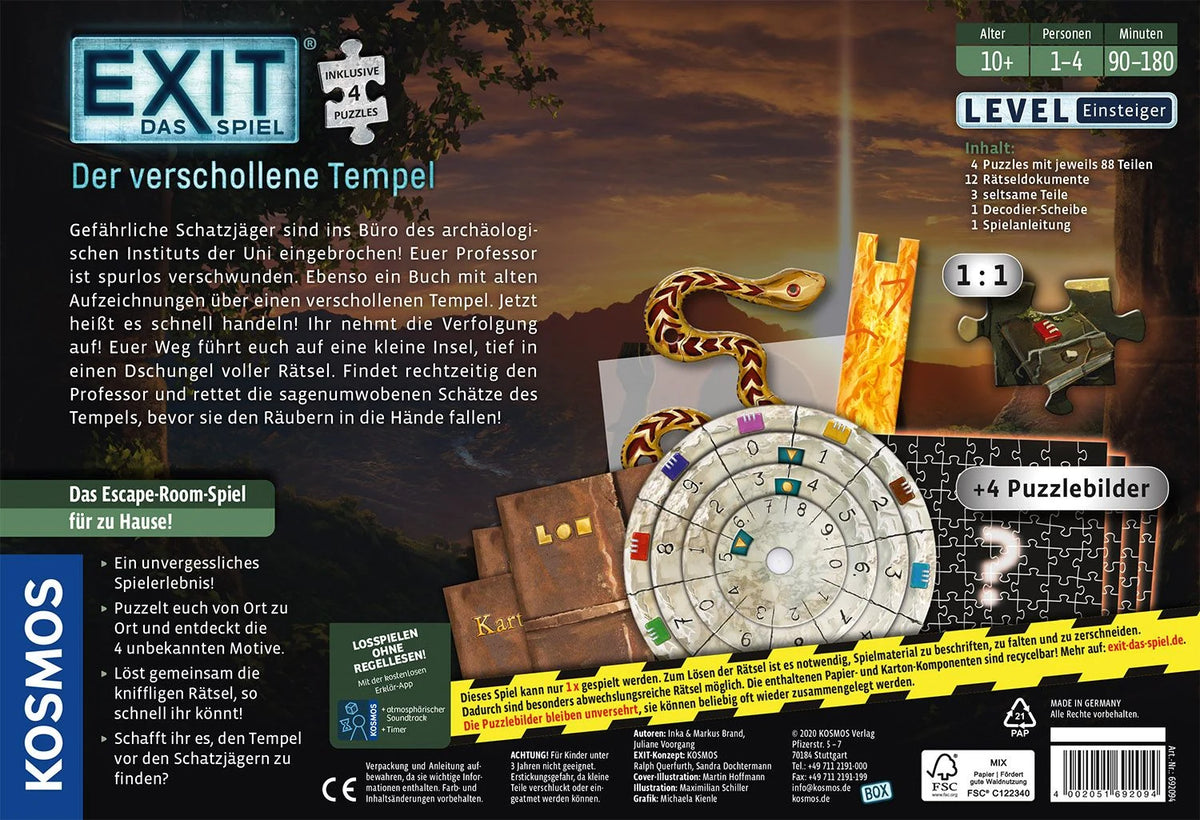 EXIT® Spiel+Puzzle Der verschollene Tempel (E) – Ansicht