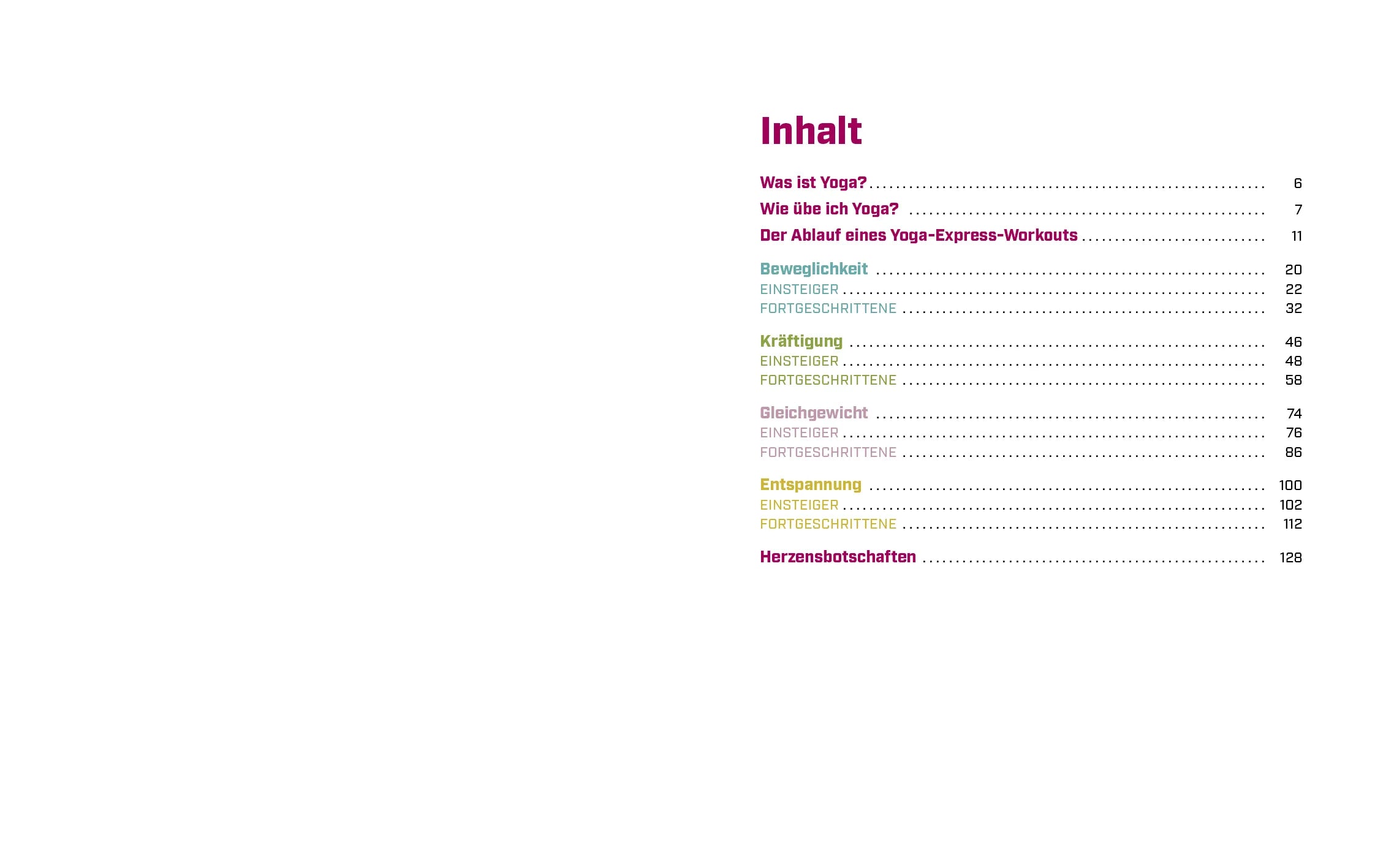 Innenansicht von 'Express-Workouts – Yoga' - Taschenbuch