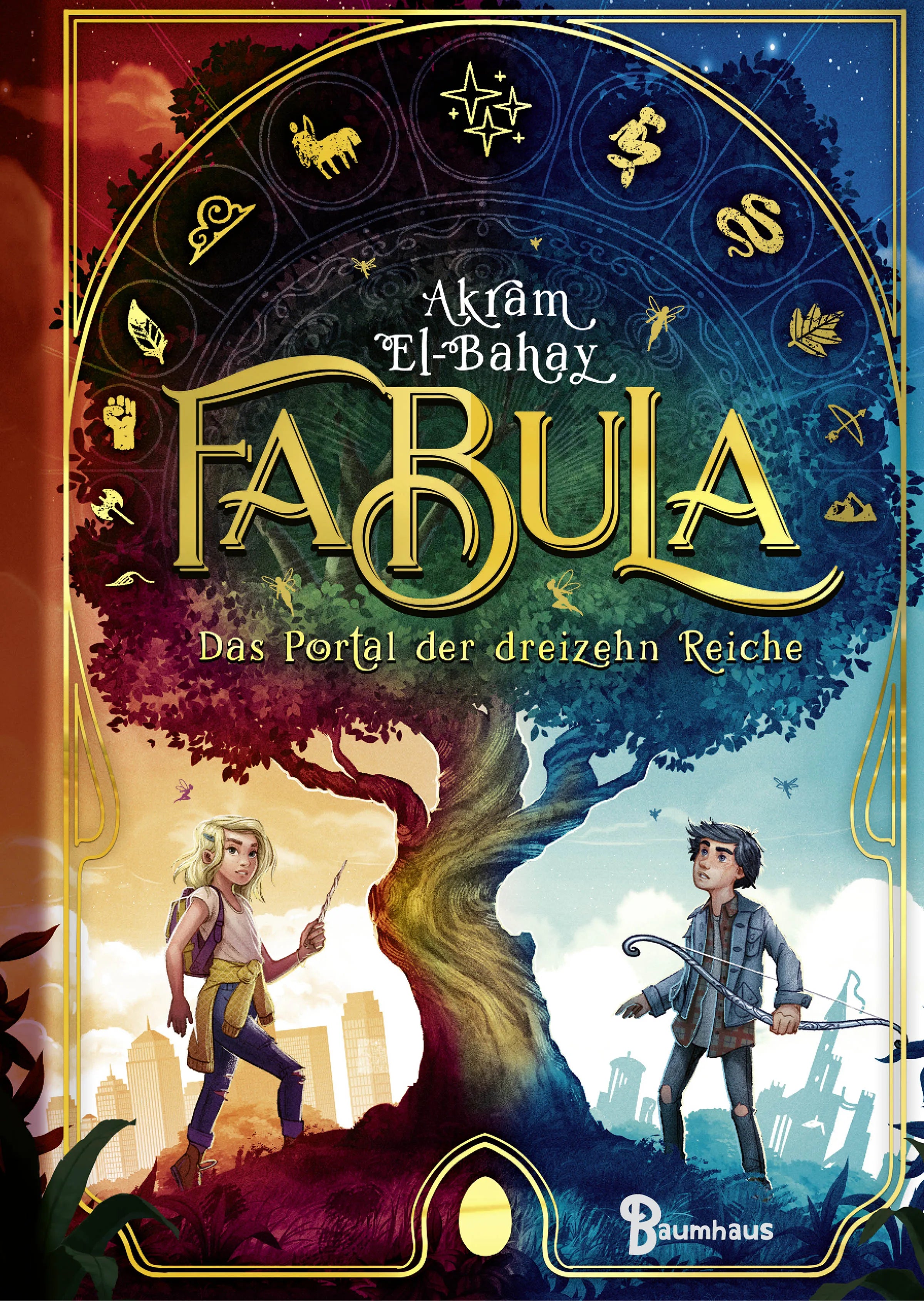 Buchcover von 'Fabula - Das Portal der dreizehn Reiche' - Gebundene Ausgabe von Akram El-Bahay