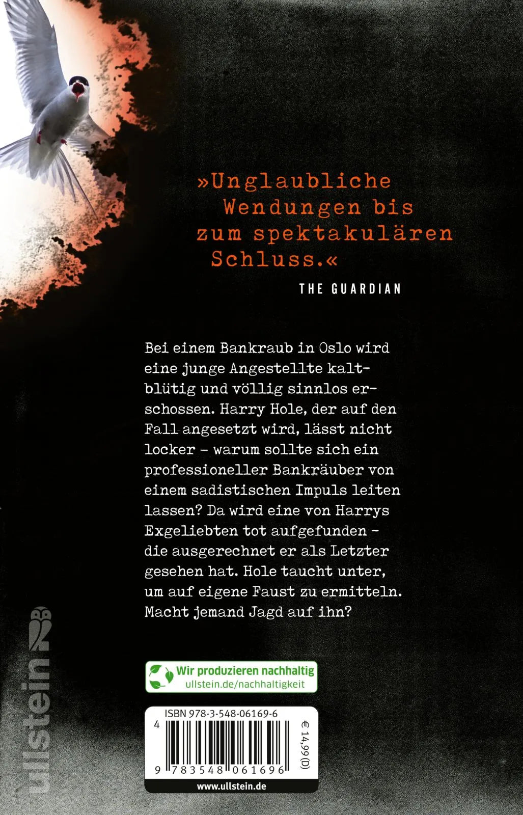 Buchrückseite von 'Fährte' mit Klappentext - Taschenbuch