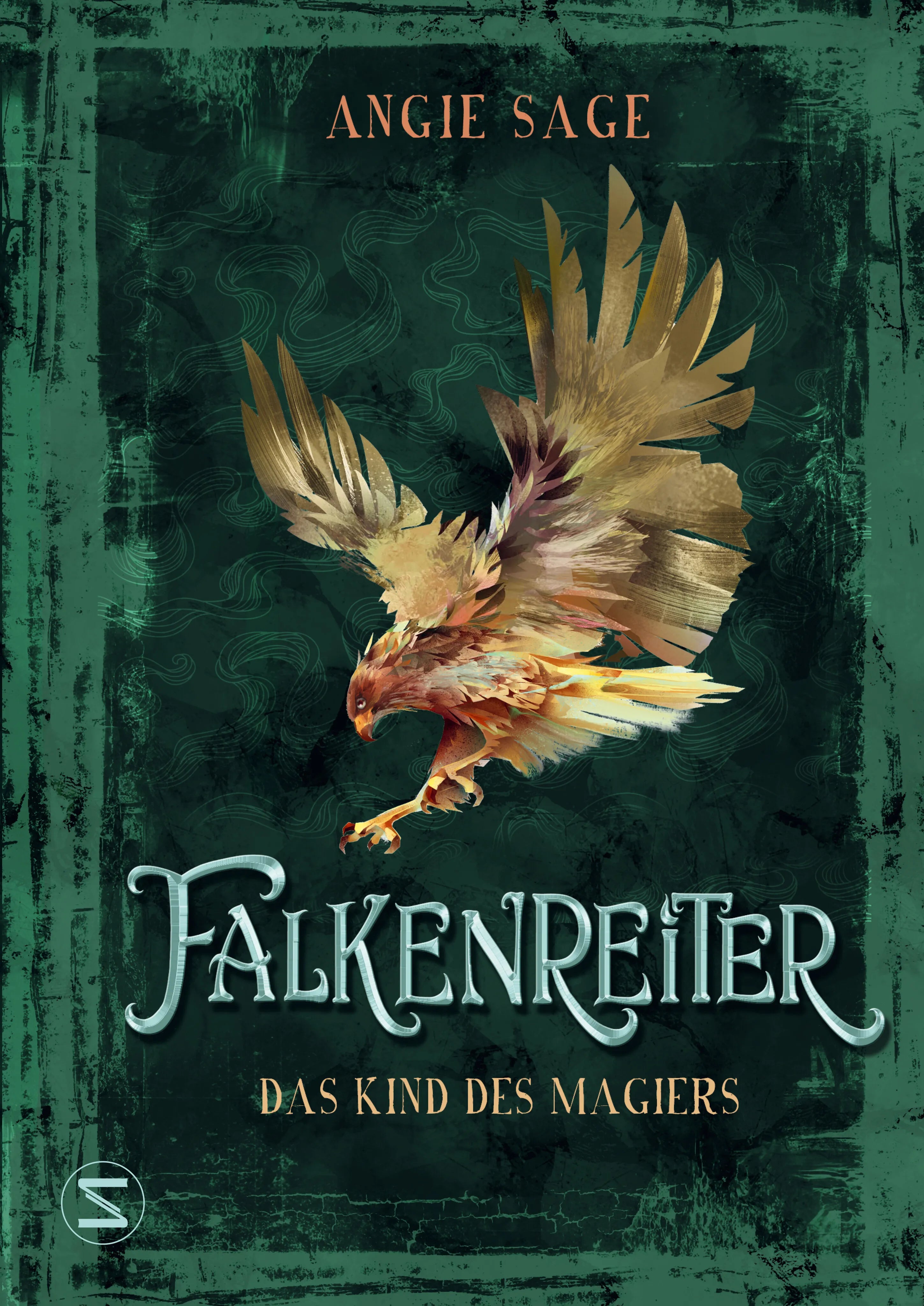 Buchcover von 'Falkenreiter - Das Kind des Magiers' - Gebundene Ausgabe von Angie Sage