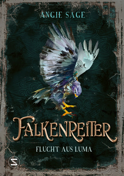Buchcover von 'Falkenreiter - Flucht aus Luma' - Gebundene Ausgabe von Angie Sage