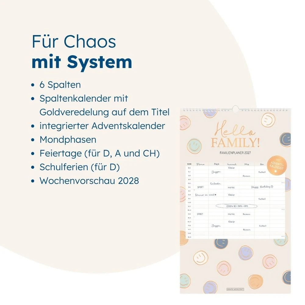 Familienplaner 2027 Hello Family! – Ansicht