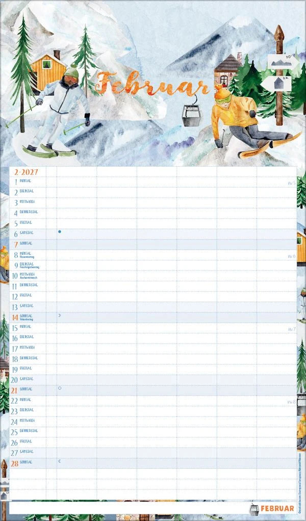 Familienplaner Aquarell 2027 – Ansicht