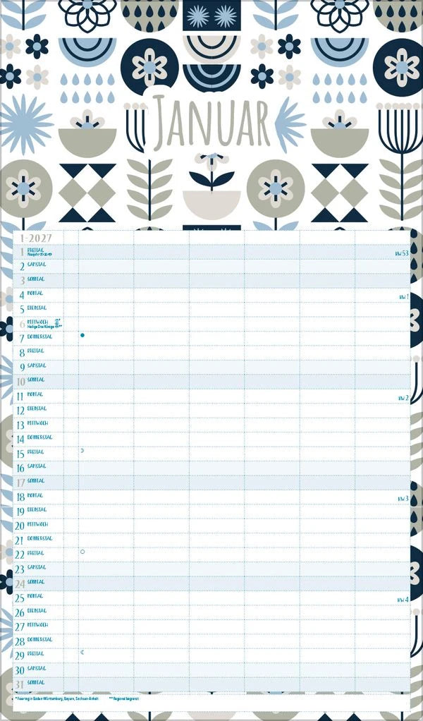 Familienplaner Recyclingpapier 2027 – Ansicht