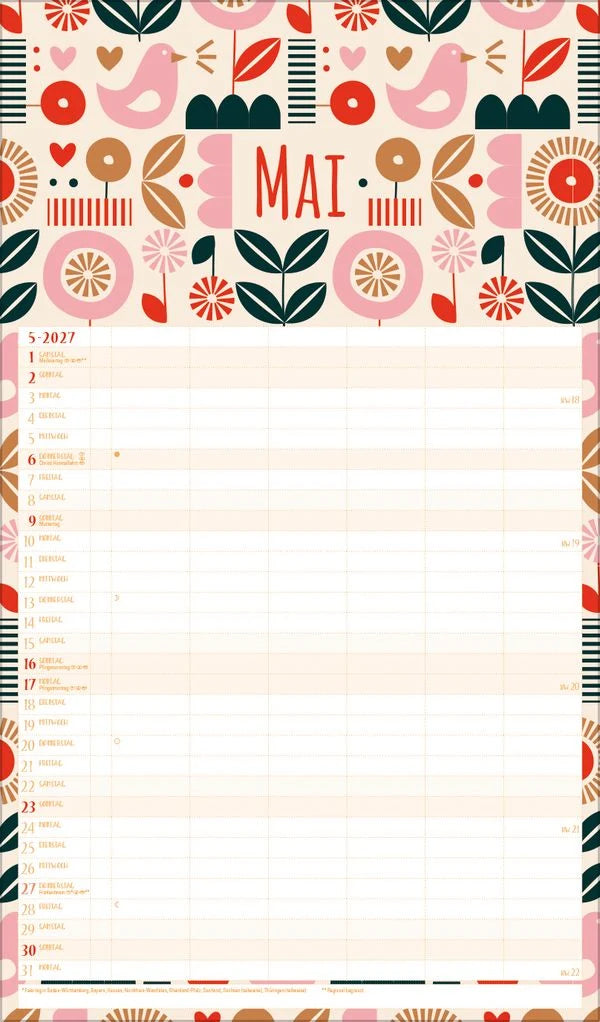 Familienplaner Recyclingpapier 2027 – Ansicht