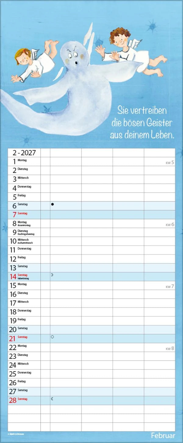 Familientimer Schutzengel 2027 – Ansicht