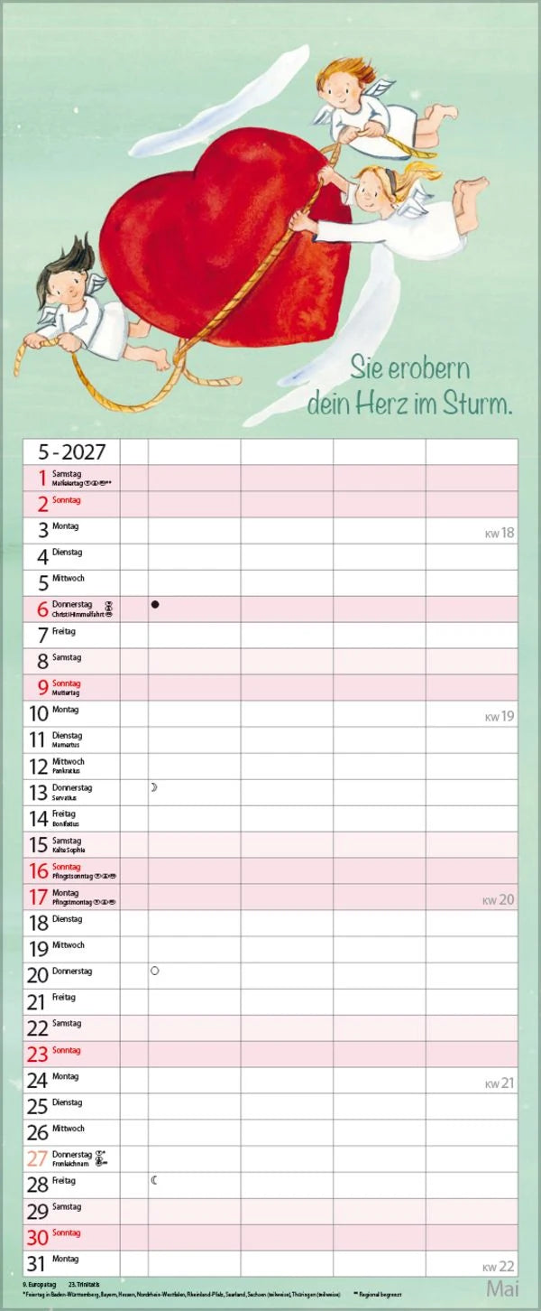 Familientimer Schutzengel 2027 – Ansicht