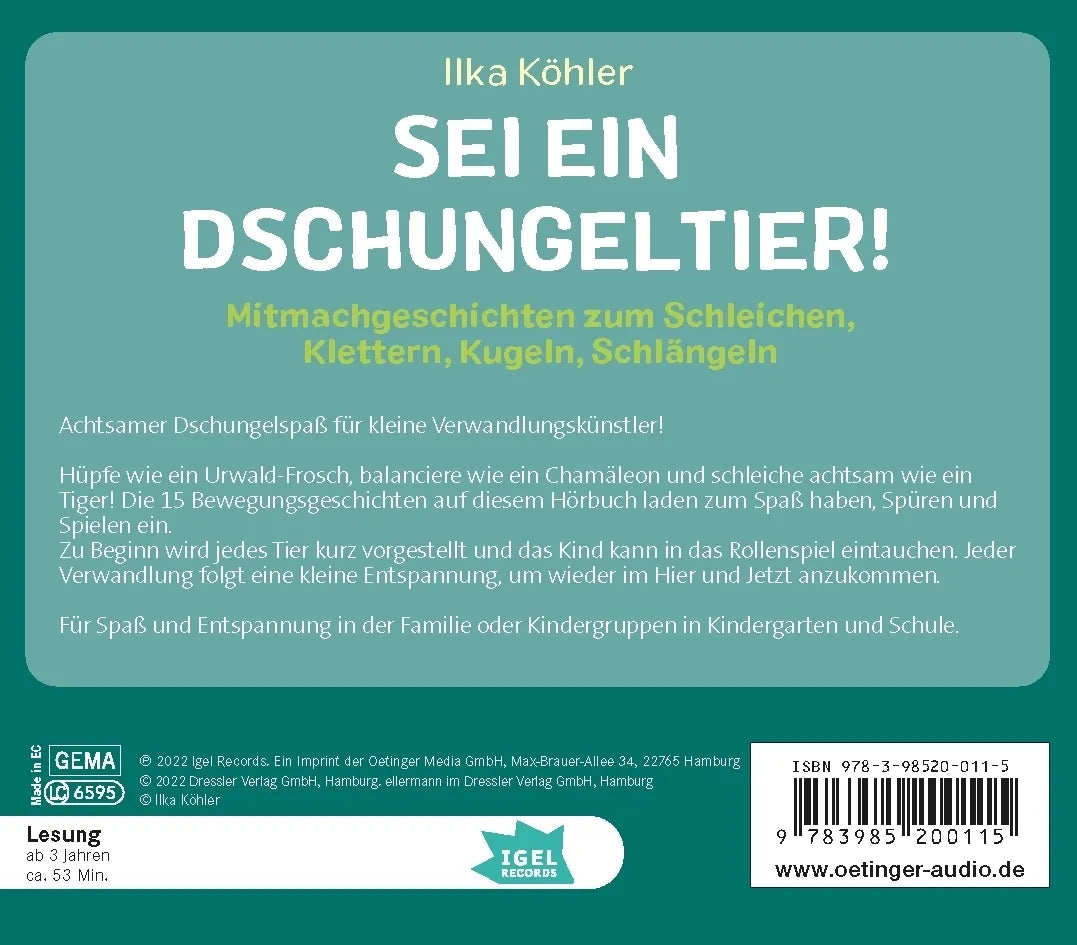 Rückseite: FamilyFlow. Sei ein Dschungeltier! (Hörbuch CD)