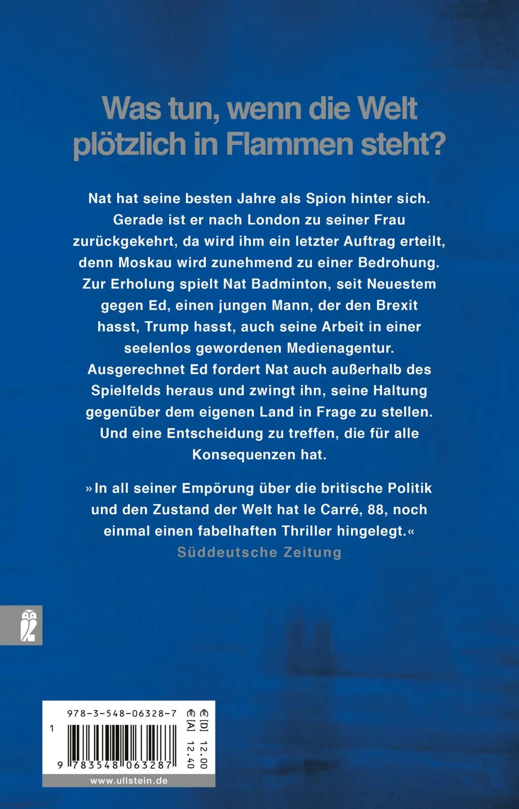 Buchrückseite von 'Federball' mit Klappentext - Taschenbuch