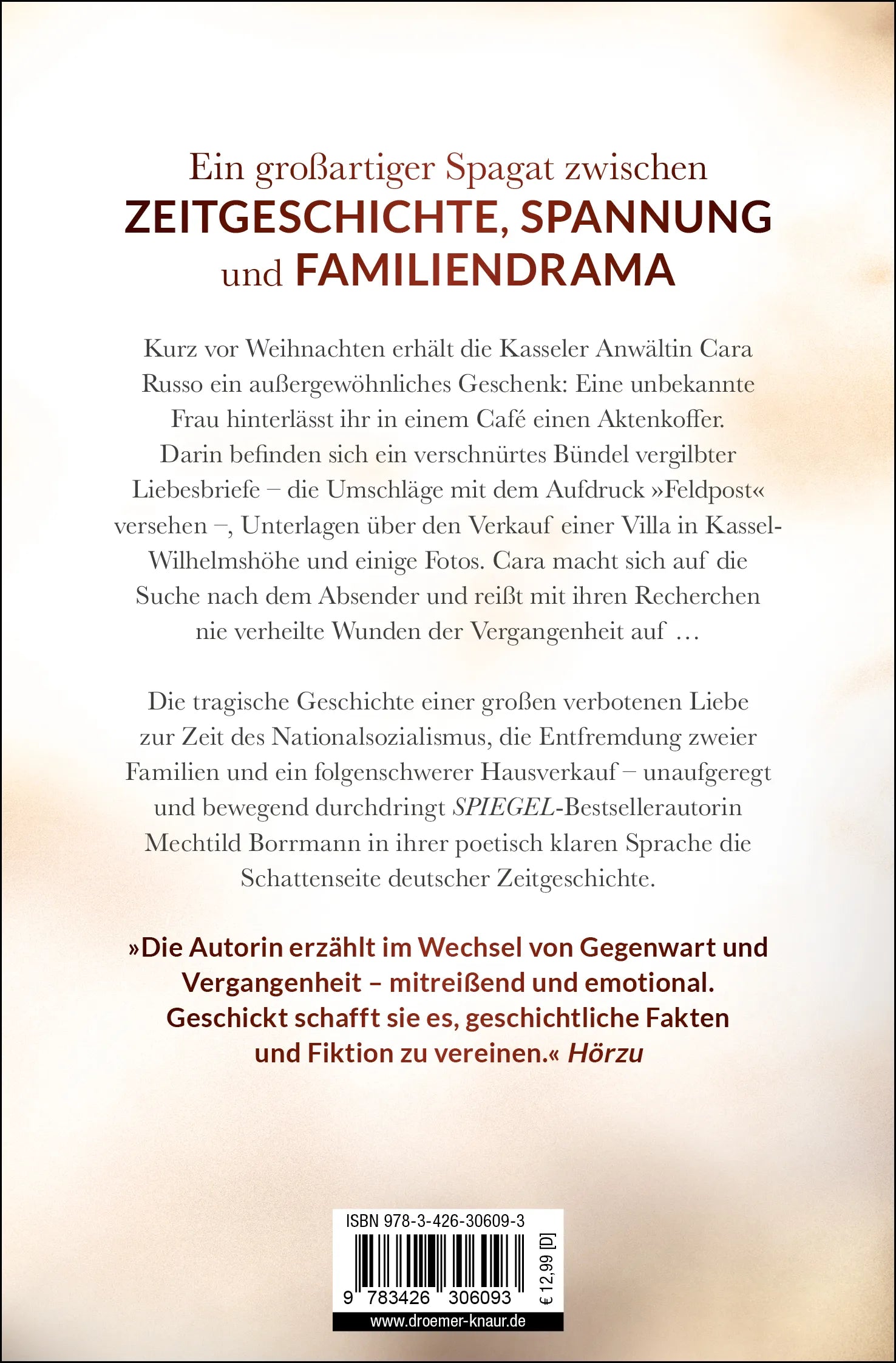 Buchrückseite von 'Feldpost' mit Klappentext - Taschenbuch