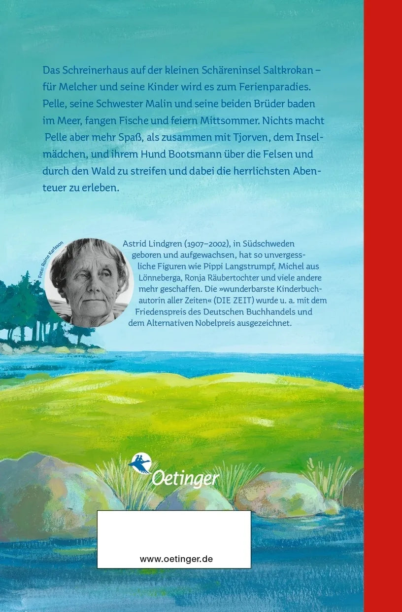 Buchrückseite von 'Ferien auf Saltkrokan' mit Klappentext - Taschenbuch