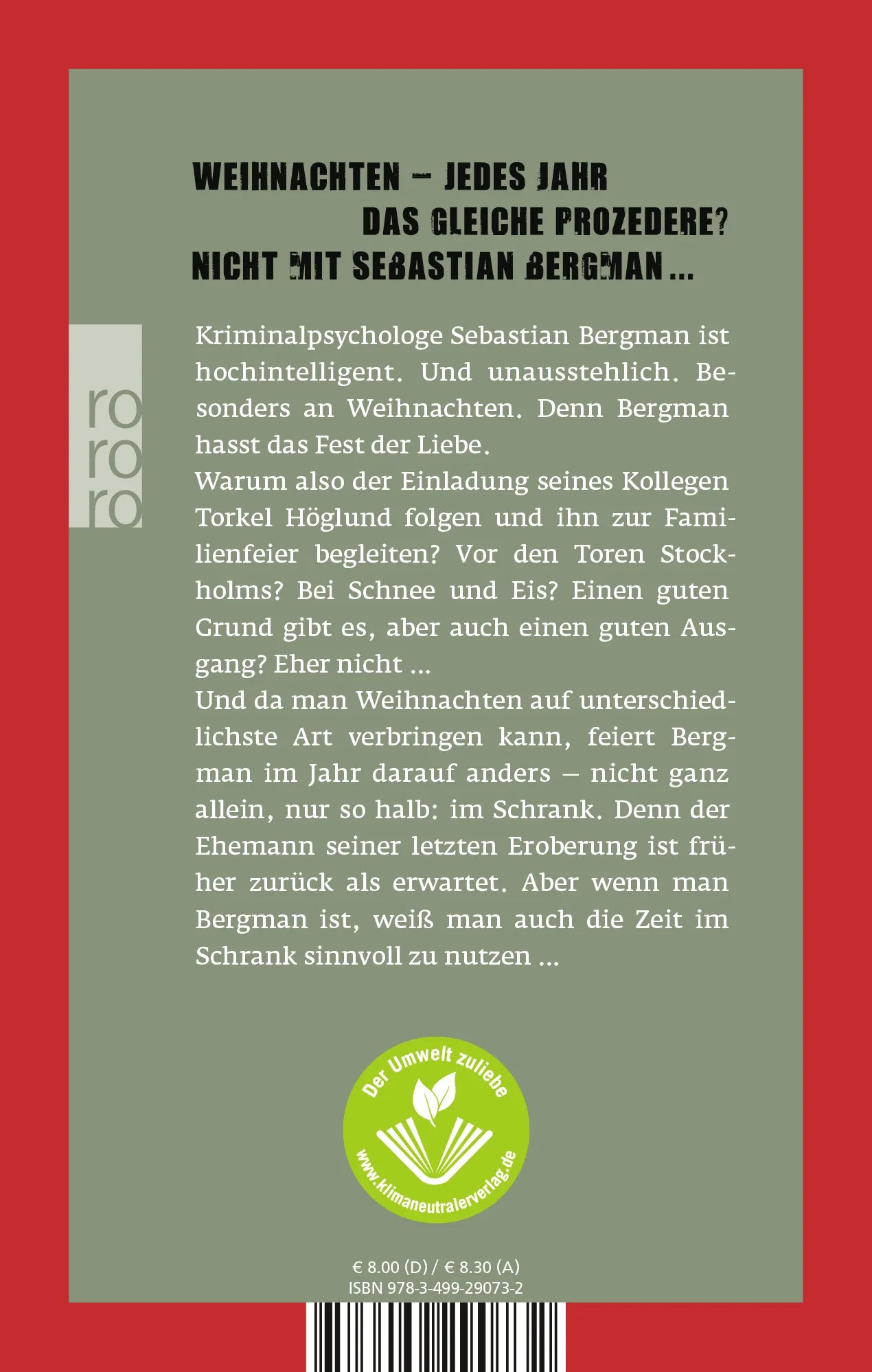 Buchrückseite von 'Feste feiern wie sie fallen & Im Schrank' mit Klappentext - Gebundene Ausgabe
